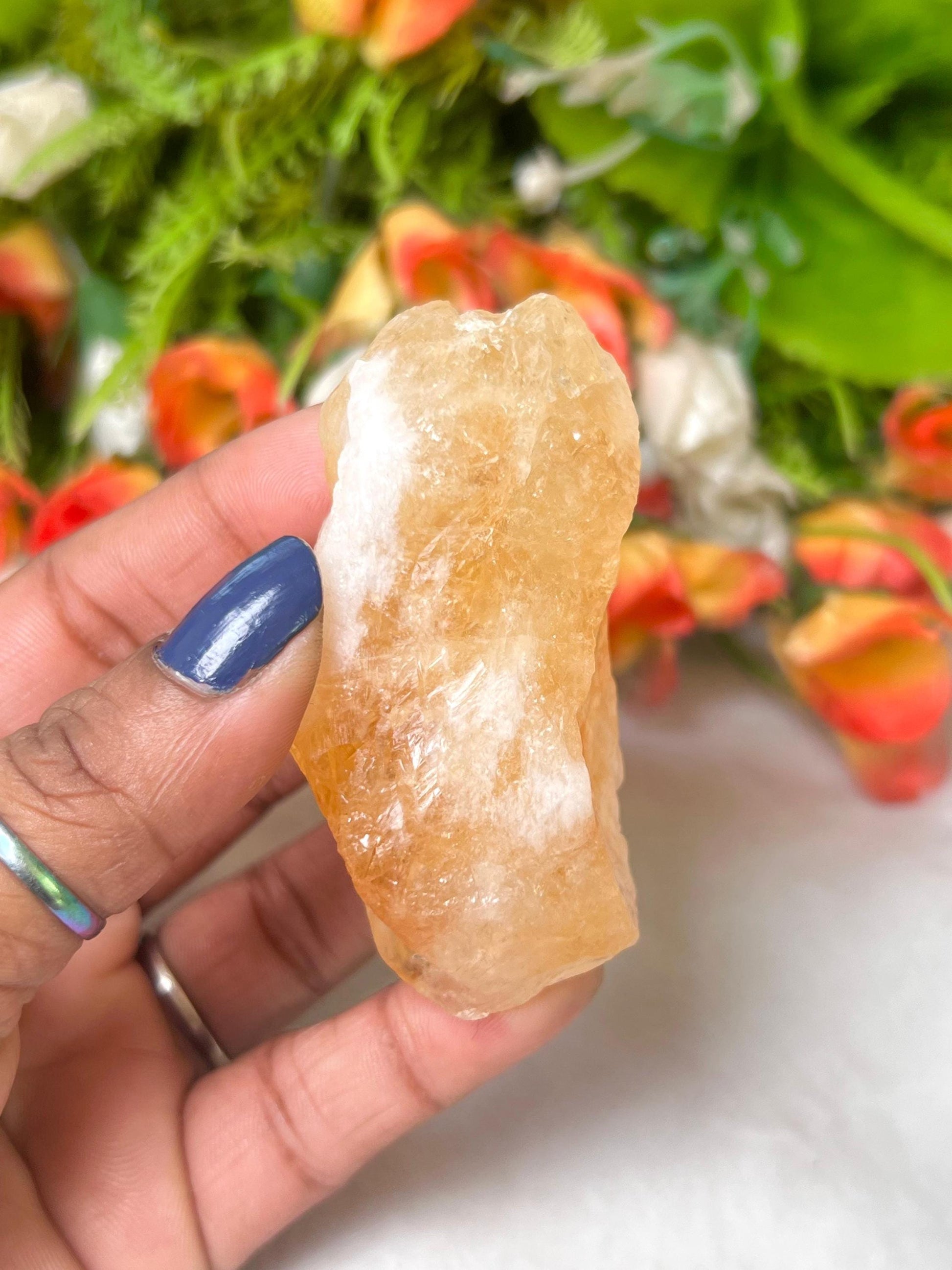 Premium Citrine Stone Natural Rough Stone with Beautiful Rainbow 98 Gram
