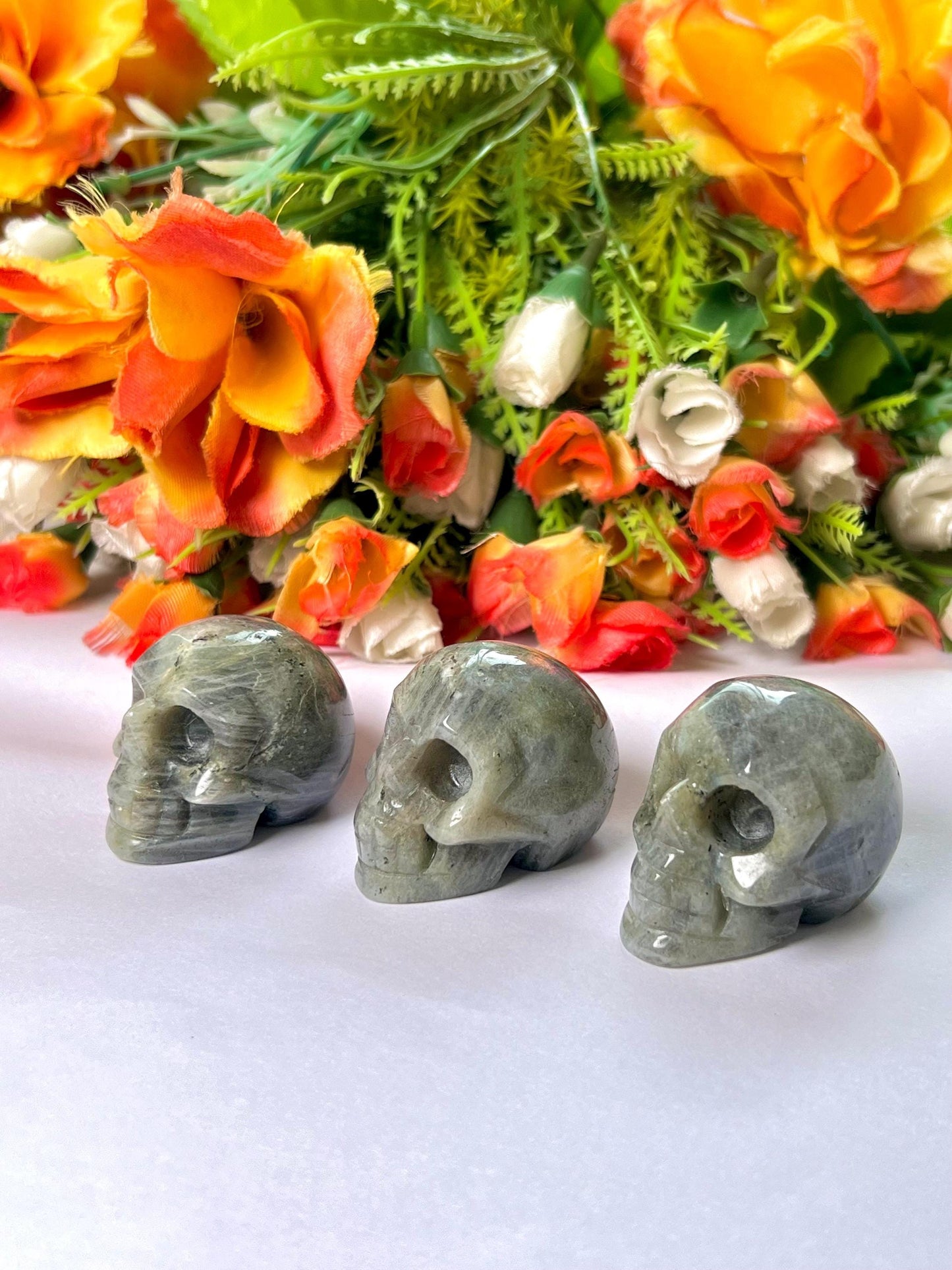 Labradorite Crystal Stone Skull 2 Inch Feng Shui Vastu , Home & Office Décor, Housewarming Gift