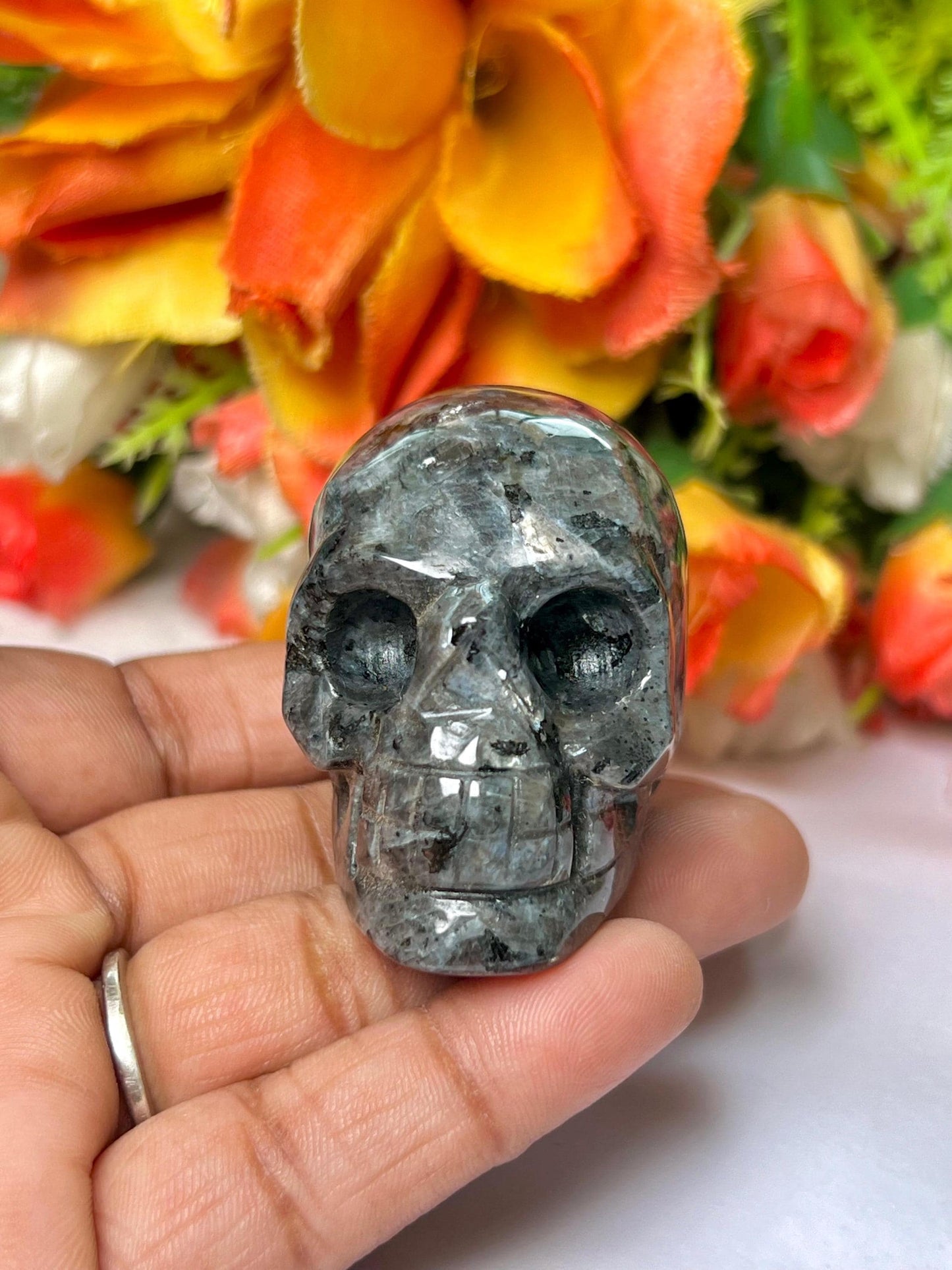 Larvikite Crystal Stone Skull 2 Inch Feng Shui Vastu , Home & Office Décor, Housewarming Gift