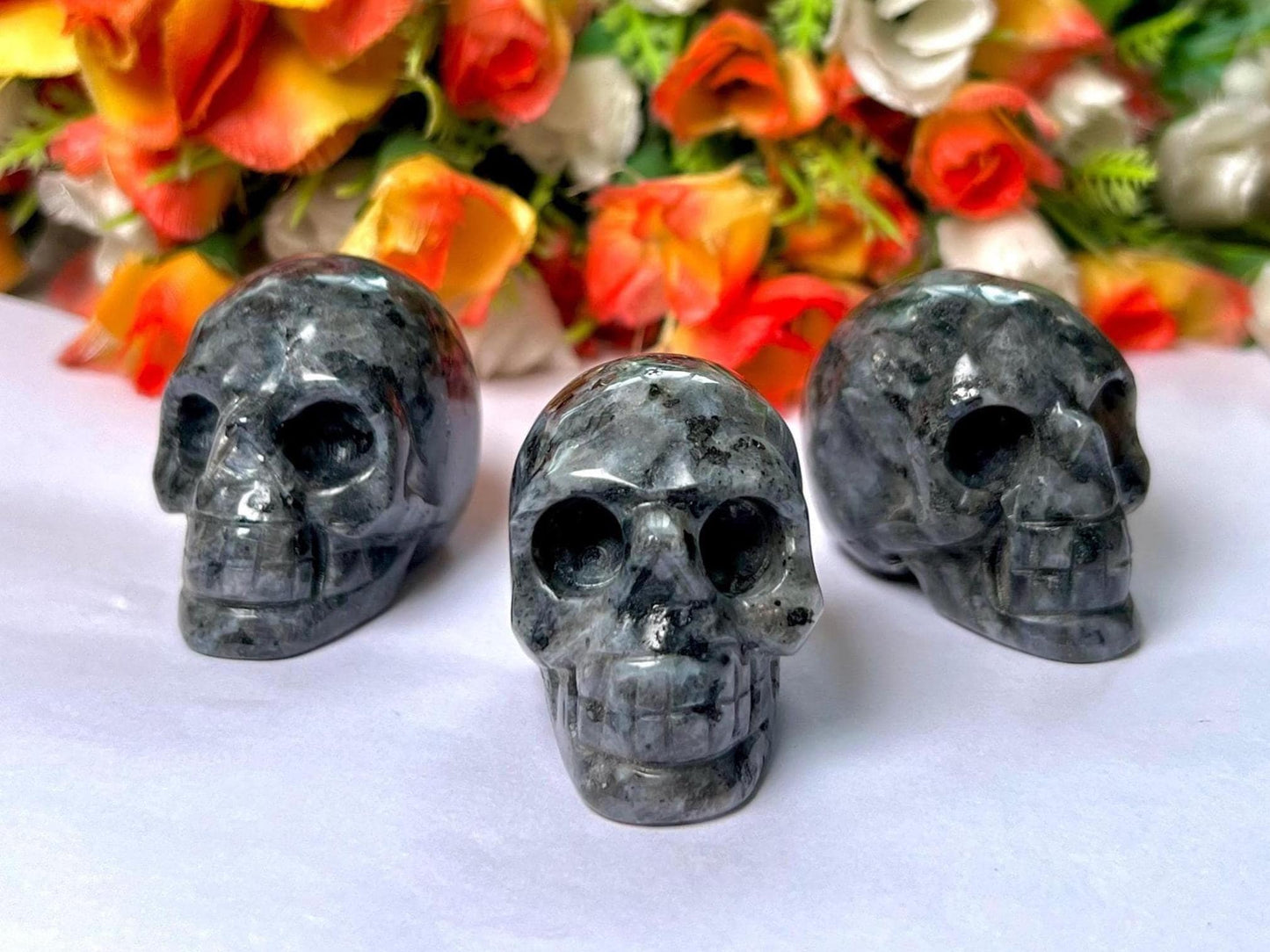 Larvikite Crystal Stone Skull 2 Inch Feng Shui Vastu , Home & Office Décor, Housewarming Gift