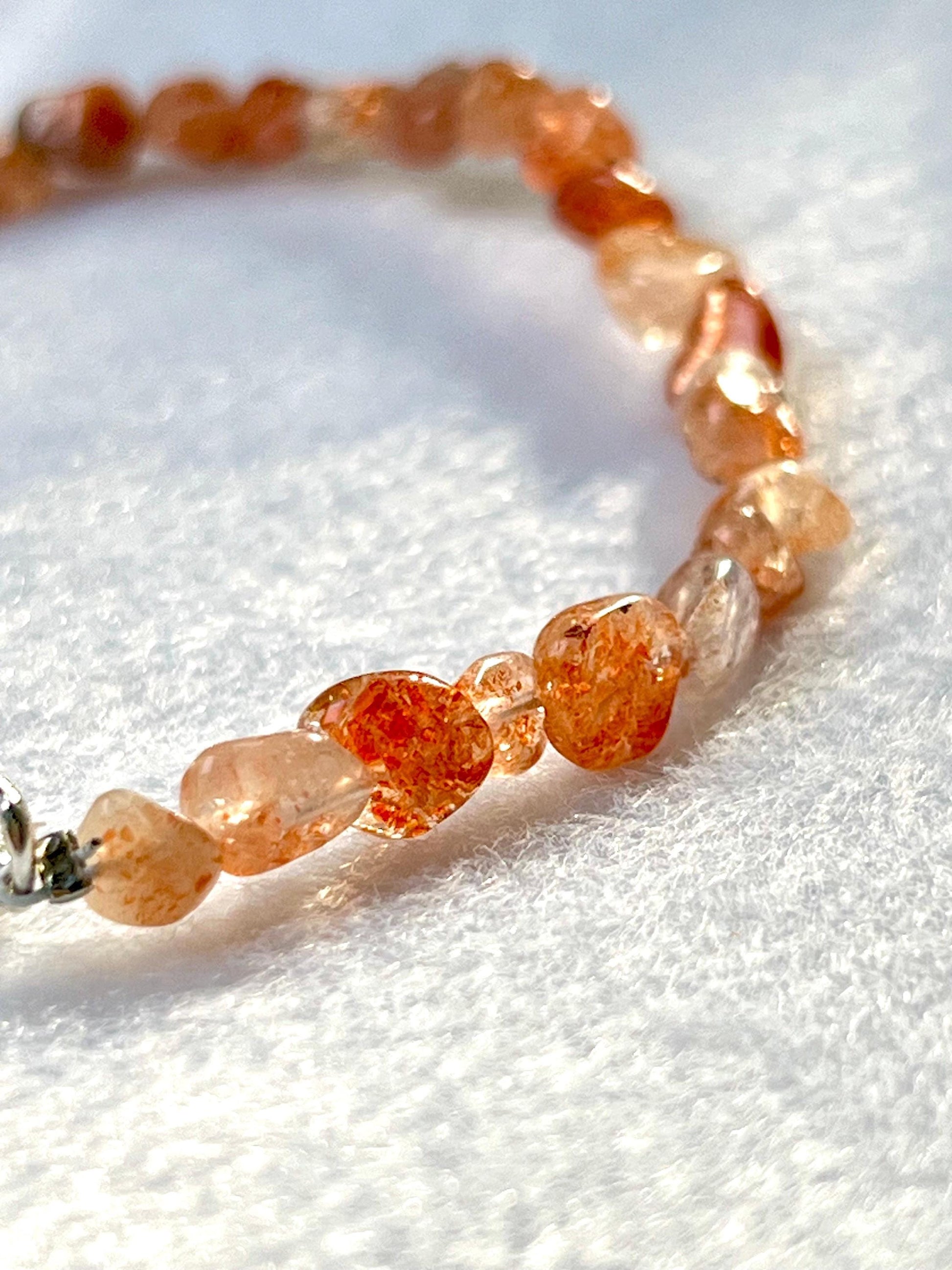 Sunstone Stone Bracelet l Adjustable Bracelet l Unisex Bracelet