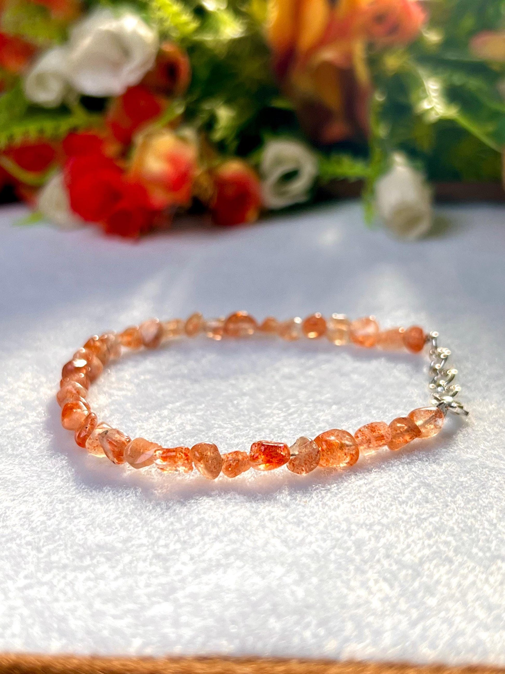 Sunstone Stone Bracelet l Adjustable Bracelet l Unisex Bracelet