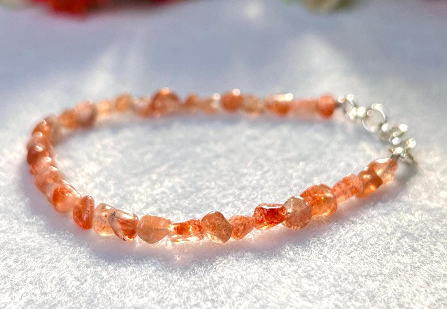 Sunstone Stone Bracelet l Adjustable Bracelet l Unisex Bracelet