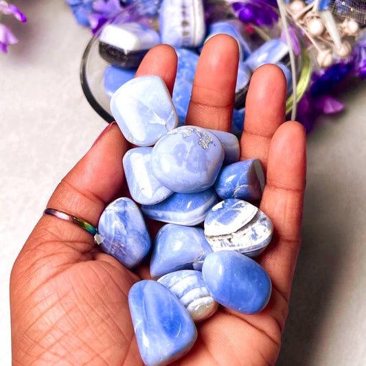 Blue Opal Stone Tumbled Stone – Spiritual Healing Crystal – Available in Packs of 1, 3, 5, and 10 Pieces (AAAAA+ Quality)