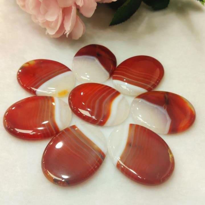 Red Sulemani Worry Stone – Crystal Worry Stone – Pocket Stone – Healing Crystal - 4.5x3.5cm
