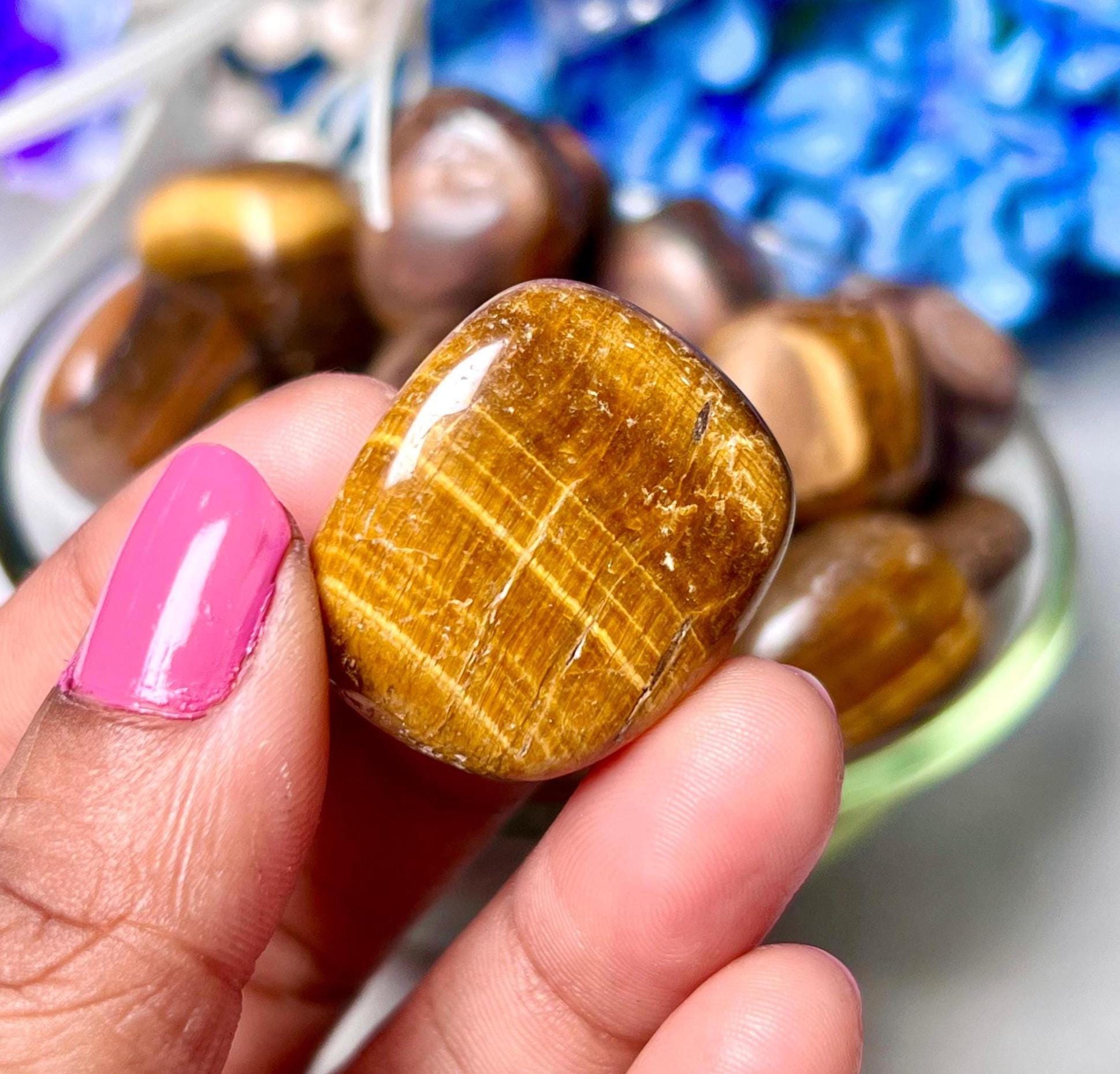 Tiger Eye Stone Tumbled Stone - Spiritual Stone -Healing Crystals in pack sizes of 1,3,5, and 10 Pieces Quality AAAAA +++++