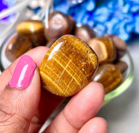 Tiger Eye Stone Tumbled Stone - Spiritual Stone -Healing Crystals in pack sizes of 1,3,5, and 10 Pieces Quality AAAAA +++++