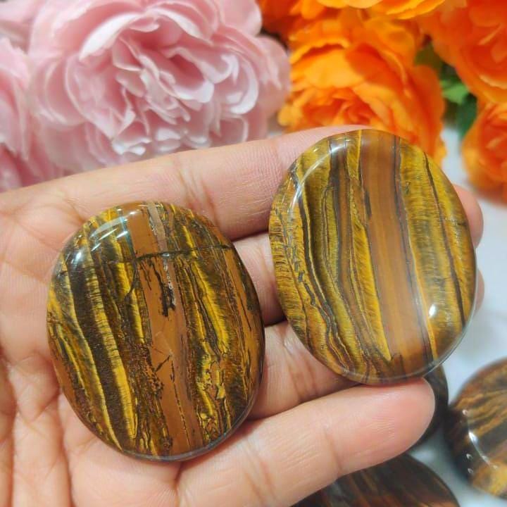 Iron Tiger Eye Stone Worry Stone – Crystal Worry Stone – Pocket Stone – Healing Crystal - 4cmx3cm Thumb Stone One (1) Piece