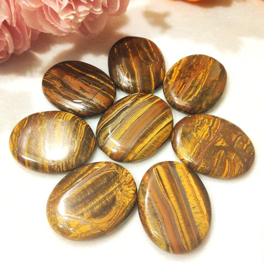 Iron Tiger Eye Stone Worry Stone – Crystal Worry Stone – Pocket Stone – Healing Crystal - 4cmx3cm Thumb Stone One (1) Piece
