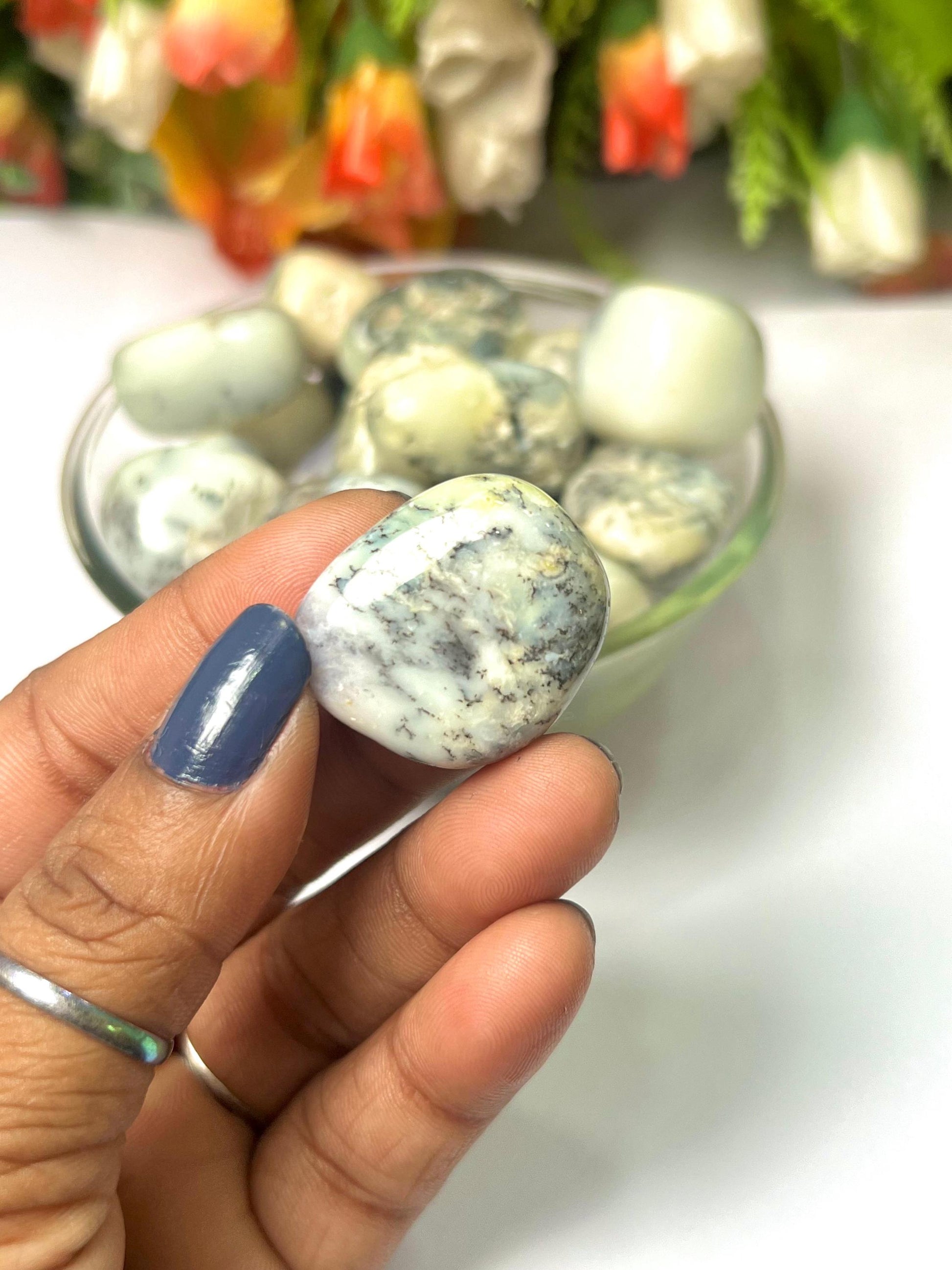 Dendritic Agate Stone Tumbled Stone - Spiritual Stone -Healing Crystals in pack sizes of 1,3,5, and 10 Pieces Quality AAAAA +++++
