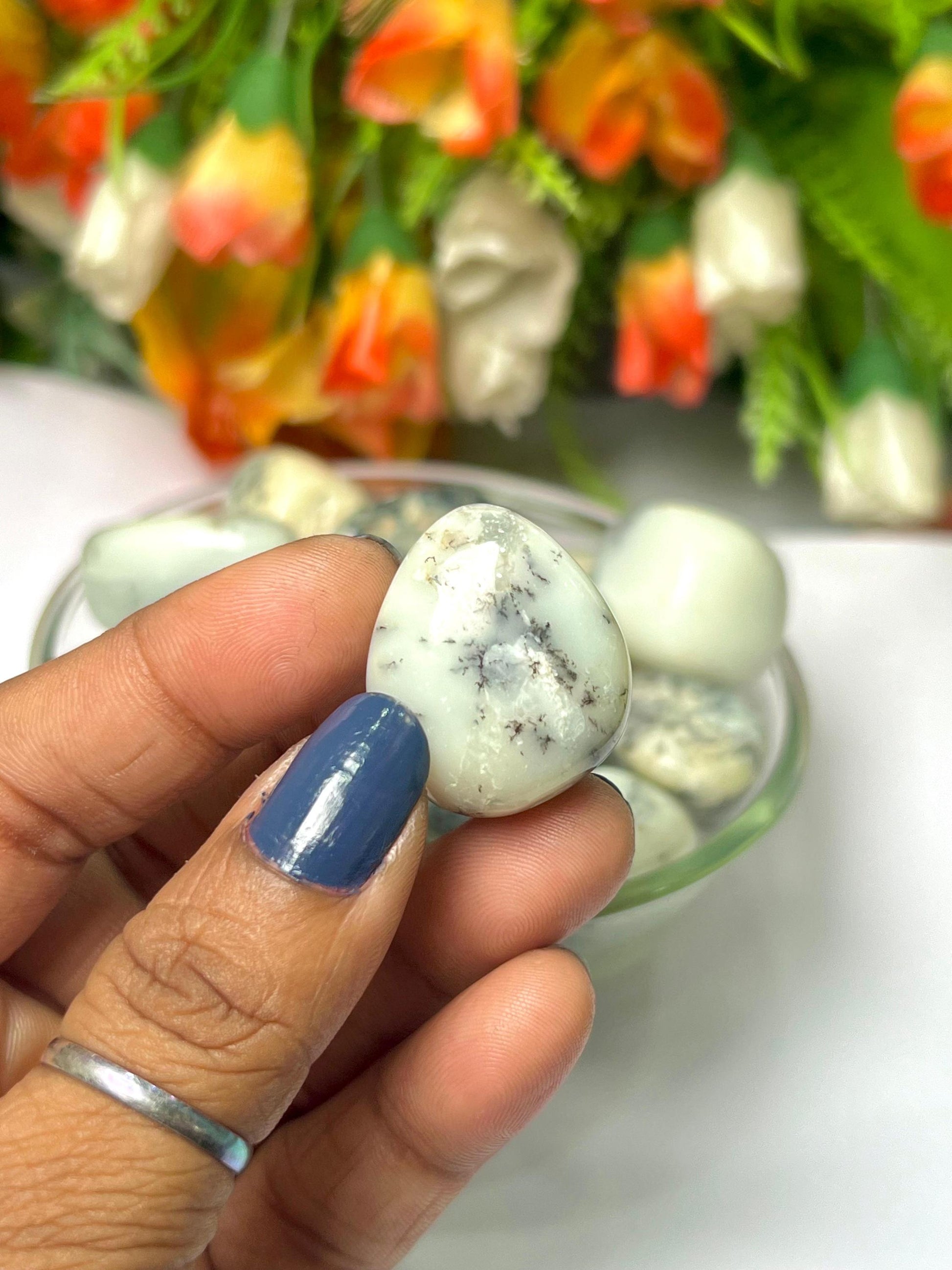 Dendritic Agate Stone Tumbled Stone - Spiritual Stone -Healing Crystals in pack sizes of 1,3,5, and 10 Pieces Quality AAAAA +++++