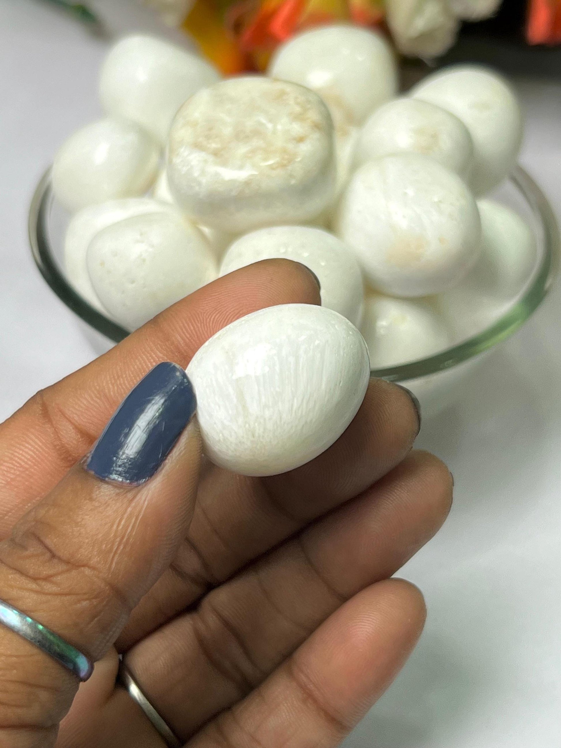 Scolecite Stone Tumbled Stone - Spiritual Stone -Healing Crystals in pack sizes of 1,3,5, and 10 Pieces Quality AAAAA +++++