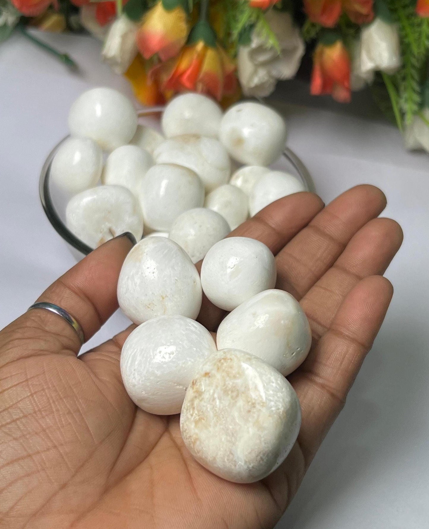Scolecite Stone Tumbled Stone - Spiritual Stone -Healing Crystals in pack sizes of 1,3,5, and 10 Pieces Quality AAAAA +++++