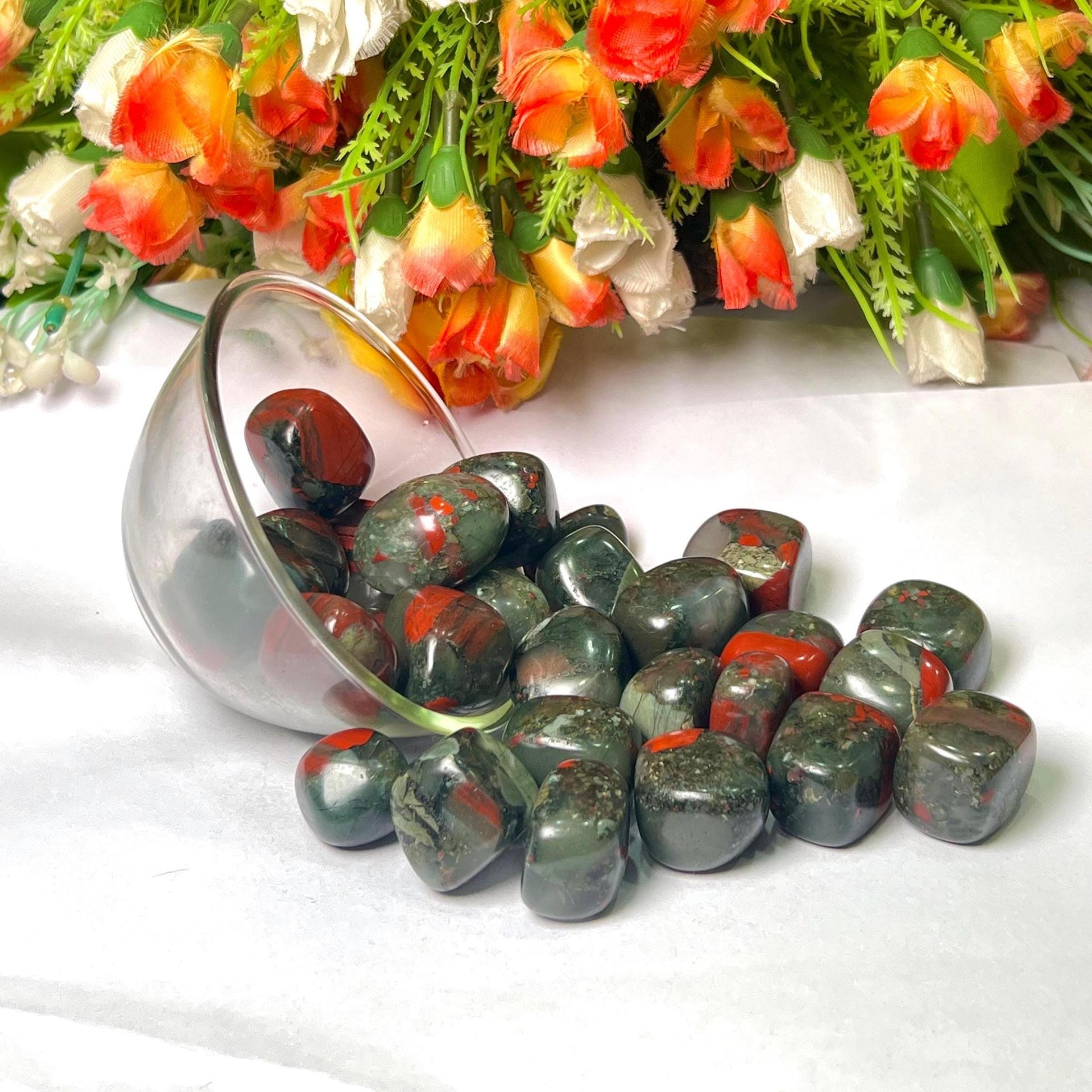 African Blood Stone Tumbled Stone - Spiritual Stone -Healing Crystals in pack sizes of 1,3,5, and 10 Pieces Quality AAAAA +++++