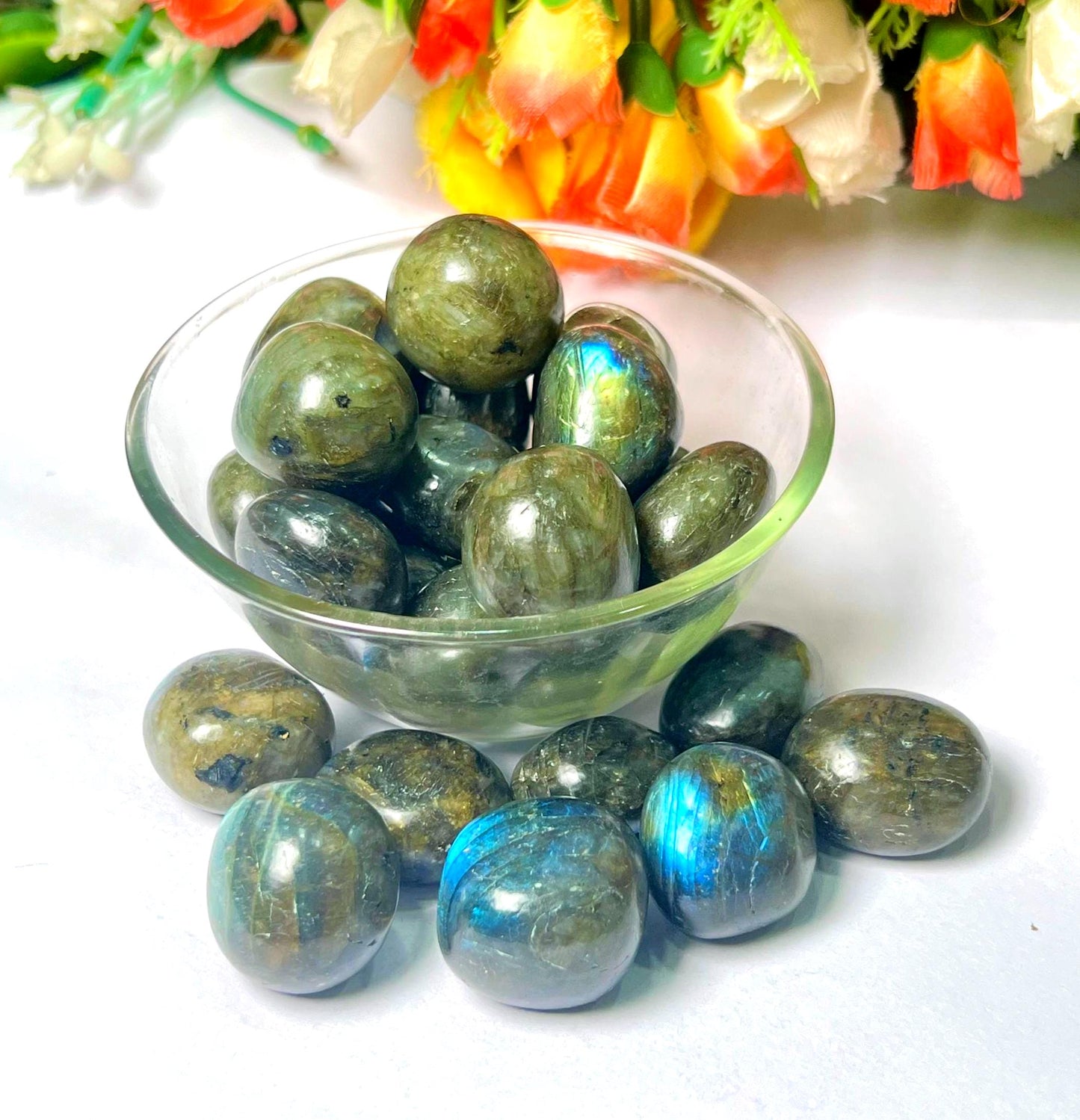Rainbow Labradorite Stone Tumbled Stone - Spiritual Stone -Healing Crystals in pack sizes of 1,3,5, and 10 Pieces Quality AAAAA +++++