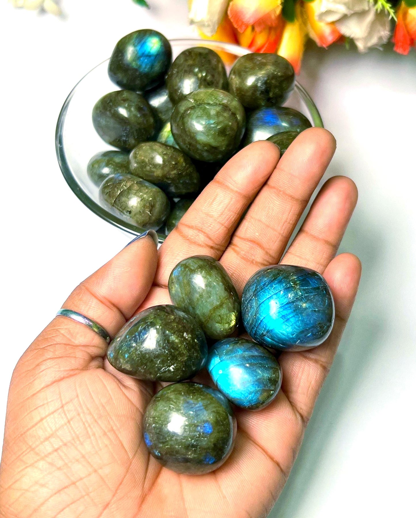 Rainbow Labradorite Stone Tumbled Stone - Spiritual Stone -Healing Crystals in pack sizes of 1,3,5, and 10 Pieces Quality AAAAA +++++