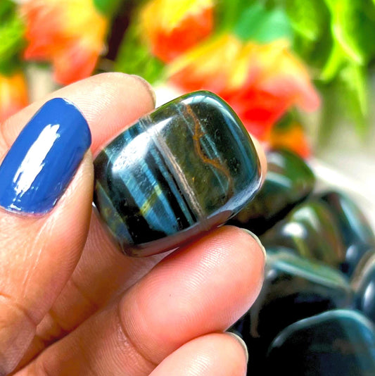 Blue Tiger Eye Stone Tumbled Stone - Spiritual Stone -Healing Crystals in pack sizes of 1,3,5, and 10 Pieces Quality AAAAA +++++
