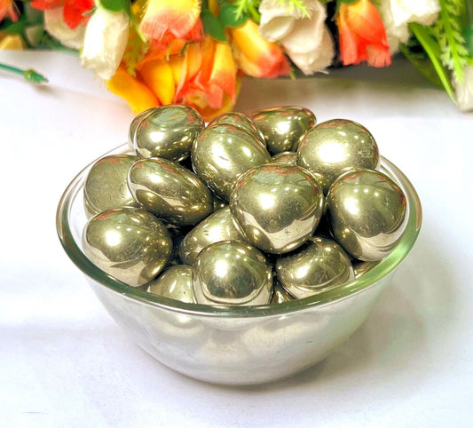 Pyrite Stone Tumbled Stone - Spiritual Stone -Healing Crystals in pack sizes of 1,3,5, and 10 Pieces Quality AAAAA +++++