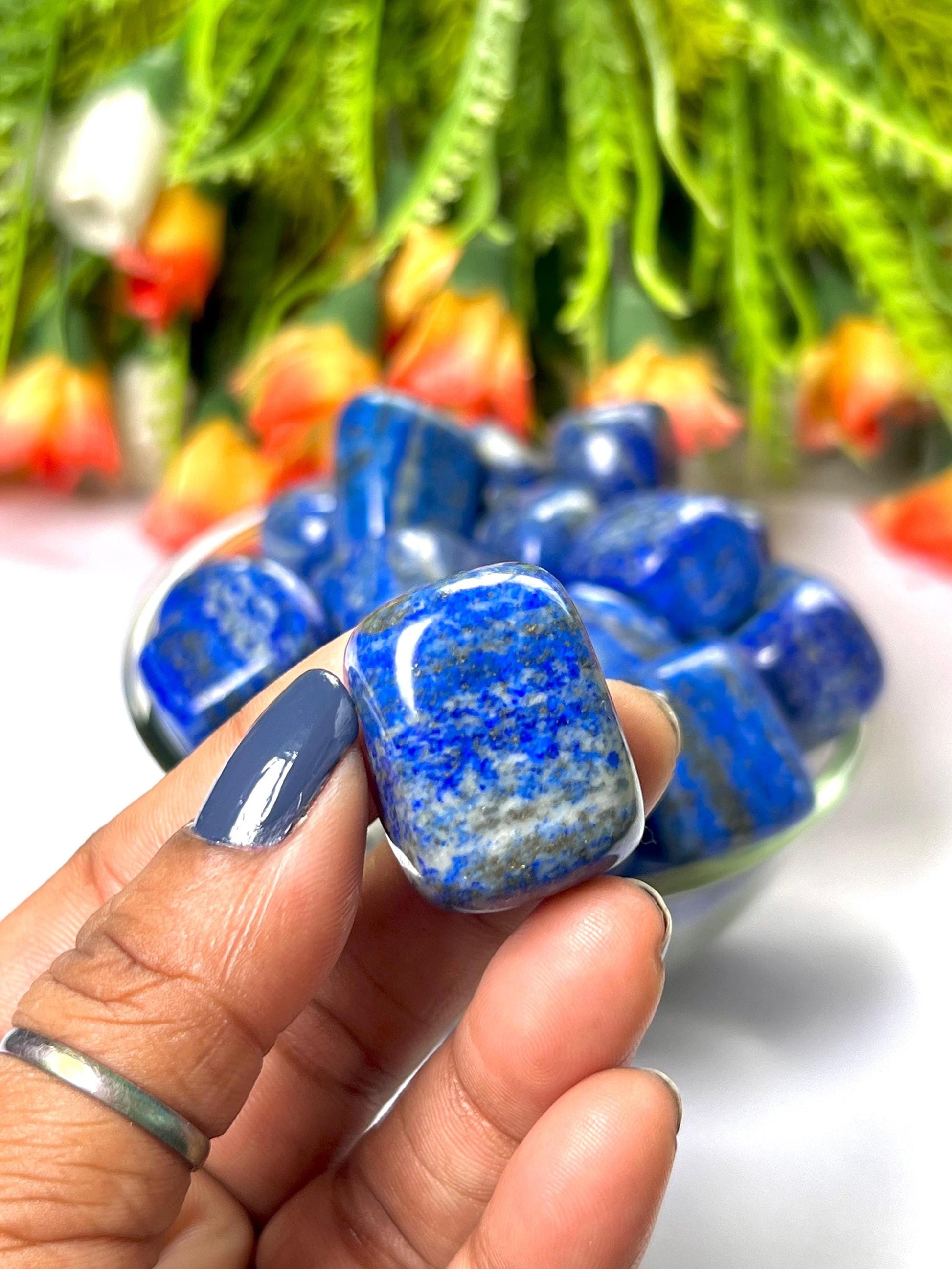 Lapis lazuli Stone Tumbled Stone-Spiritual Stone- Healing Crystals in pack sizes of 1,3,5, and 10 Pieces Quality AAAAA +++++