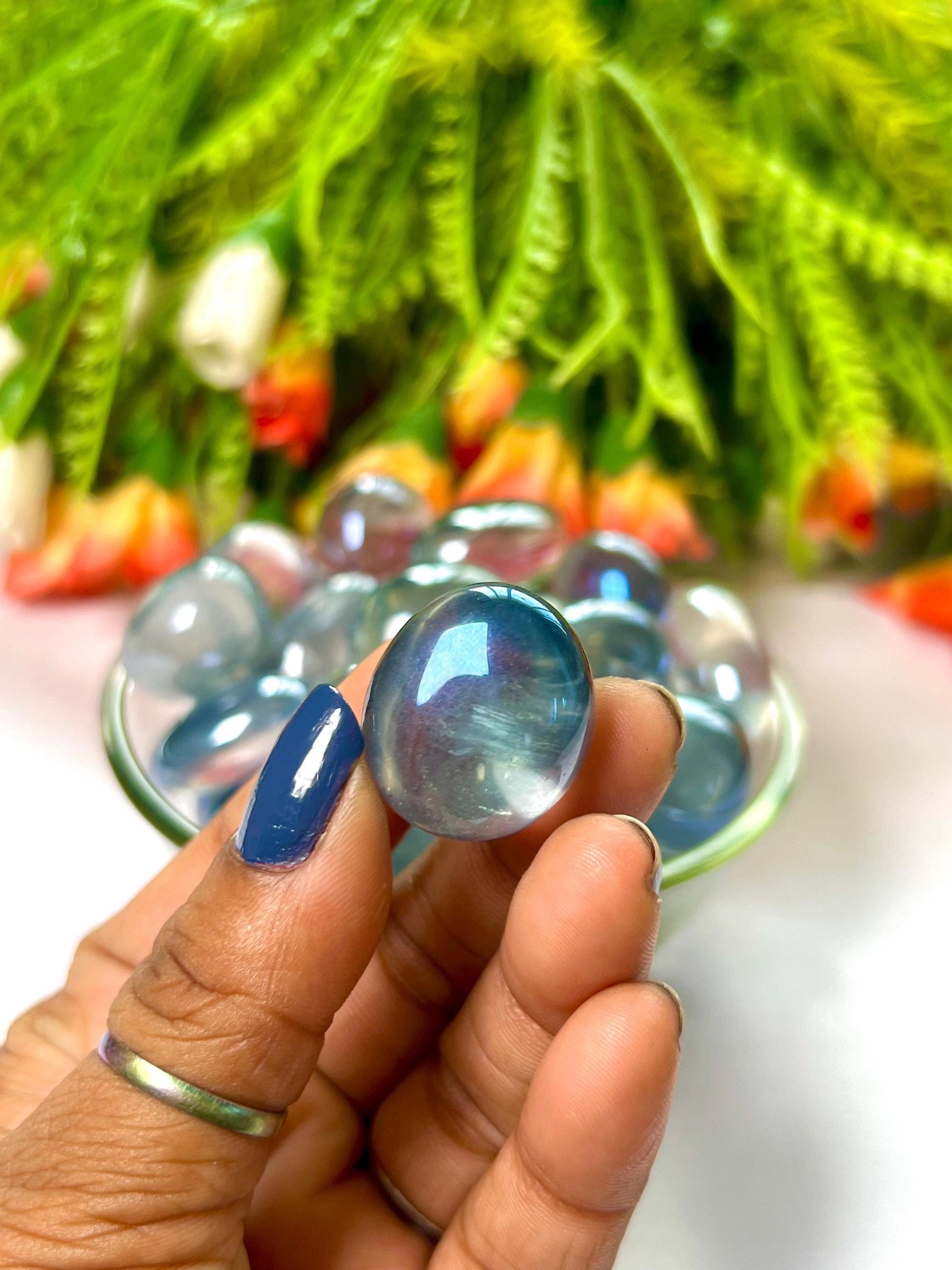 Labradorite Aura Quartz Stone Tumbled Stone - Spiritual Stone -Healing Crystals in pack sizes of 1,3,5, and 10 Pieces Quality AAAAA +++++