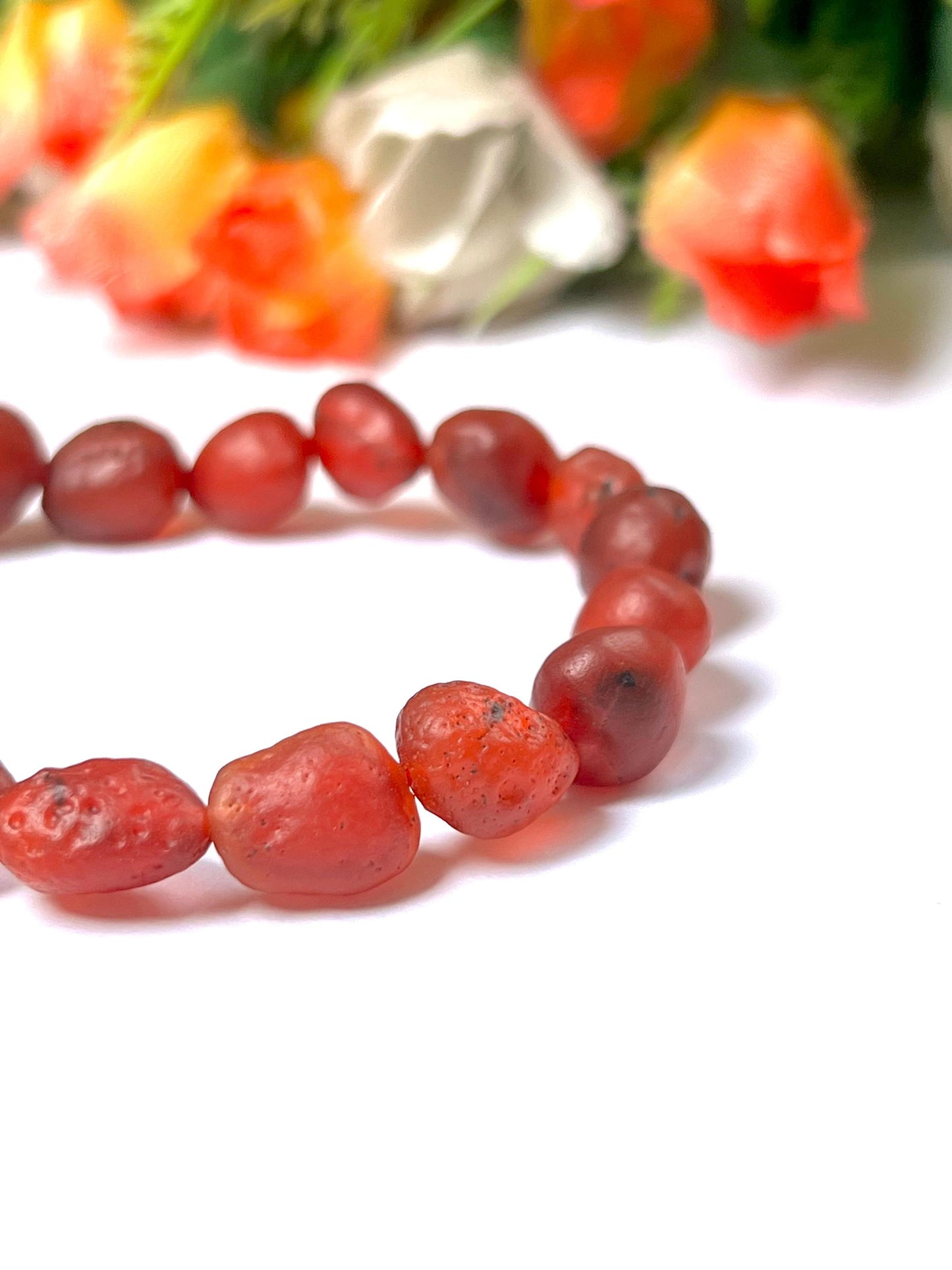 Carnelian Gobi Desert Stone Bracelet l Stretchable Bracelet l Unisex Bracelet l 10 MM Bracelet