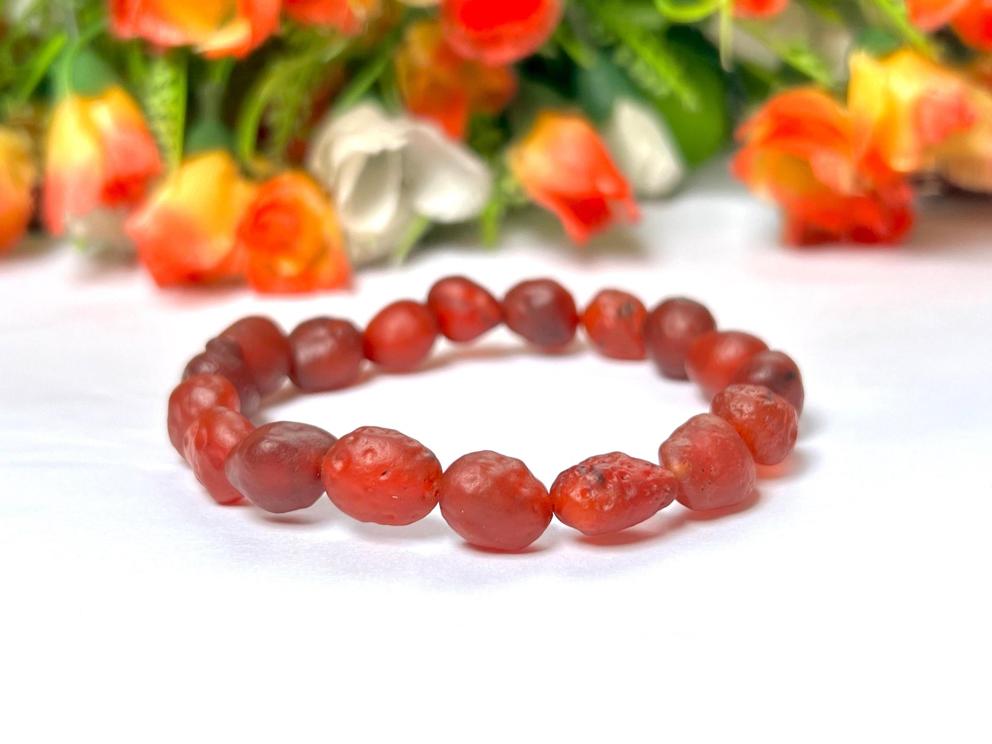 Carnelian Gobi Desert Stone Bracelet l Stretchable Bracelet l Unisex Bracelet l 10 MM Bracelet