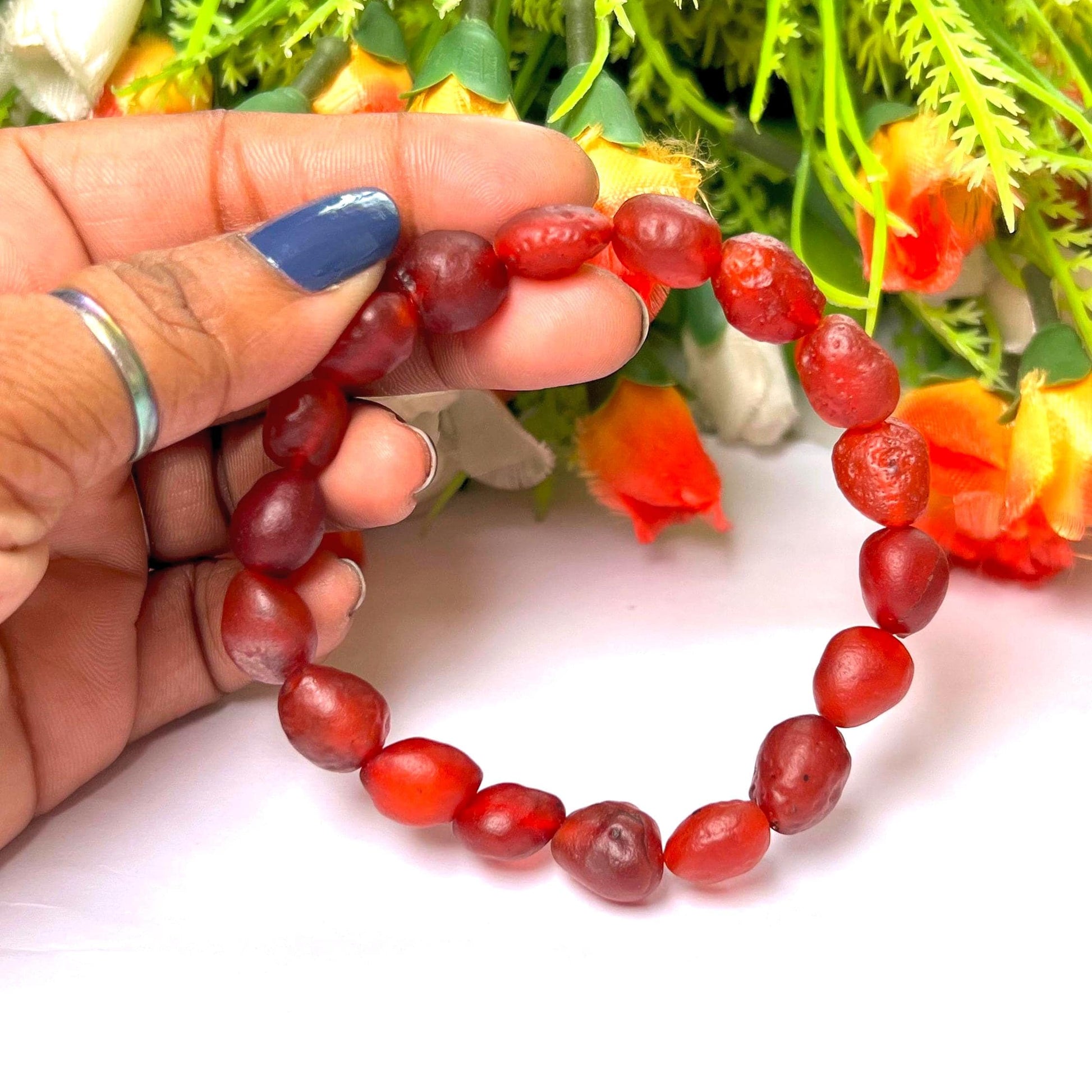 Carnelian Gobi Desert Stone Bracelet l Stretchable Bracelet l Unisex Bracelet l 10 MM Bracelet