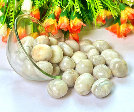 Gray Lace Agate Stone Tumbled Stone - Spiritual Stone -Healing Crystals in pack sizes of 1,3,5, and 10 Pieces Quality AAAAA +++++