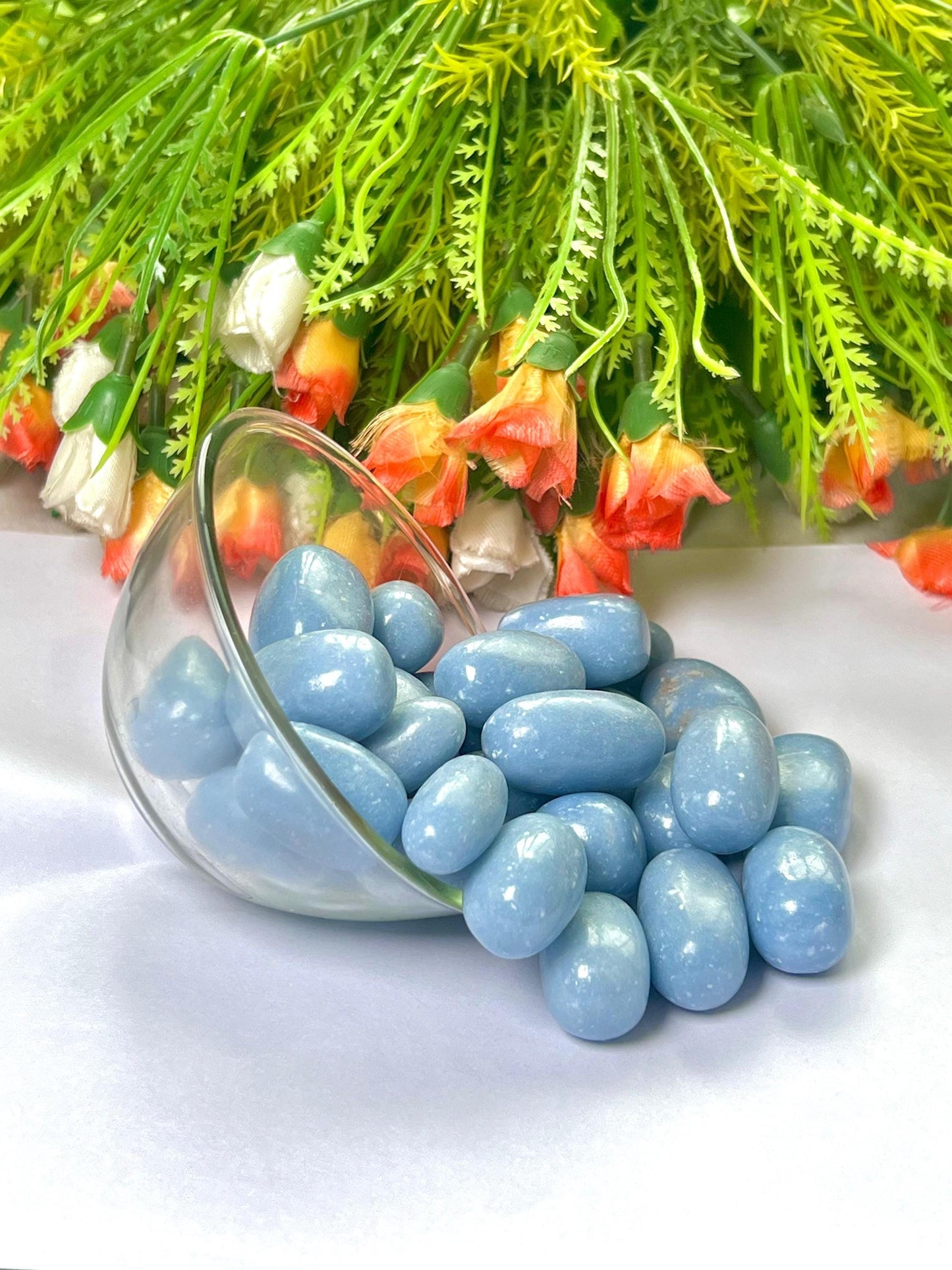 Angelite Stone Anhydrite Stone Tumbled Stone - Spiritual Stone -Healing Crystals in pack sizes of 1,3,5, and 10 Pieces Quality AAAAA +++++