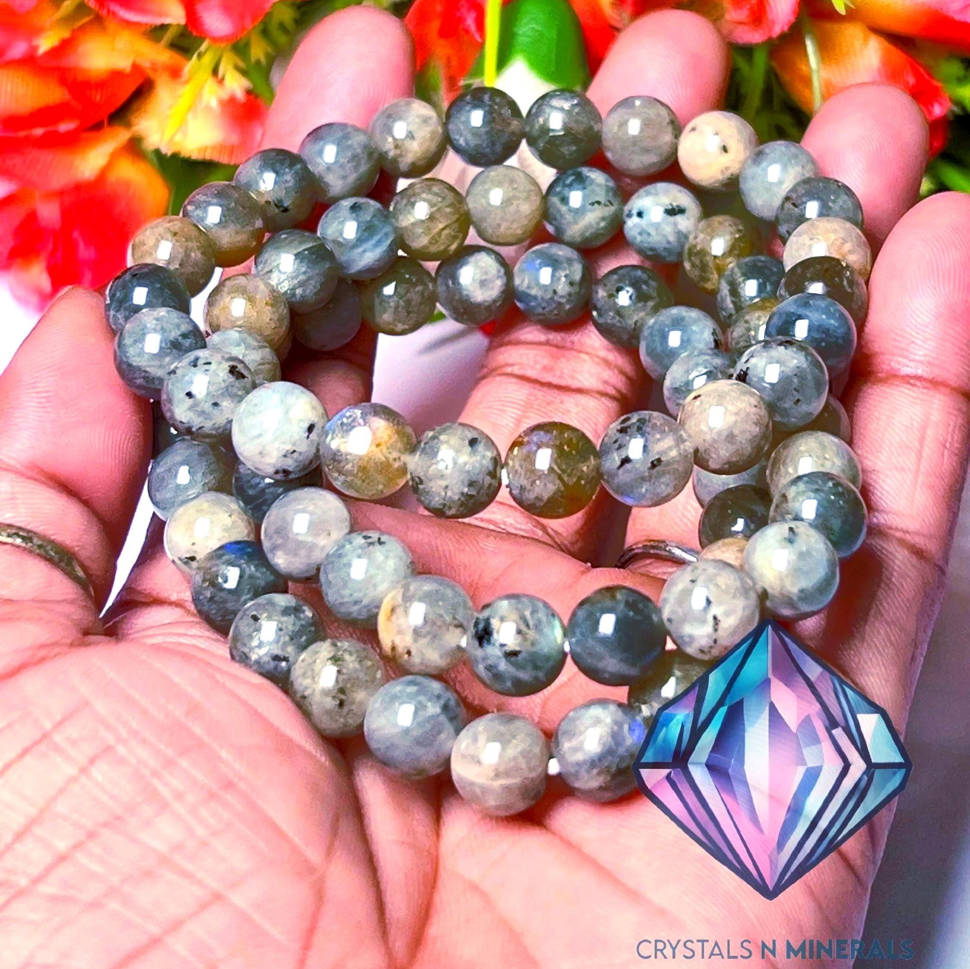 Labradorite Stone Bracelet l Stretchable Bracelet l Unisex Bracelet l 8 MM Bracelet
