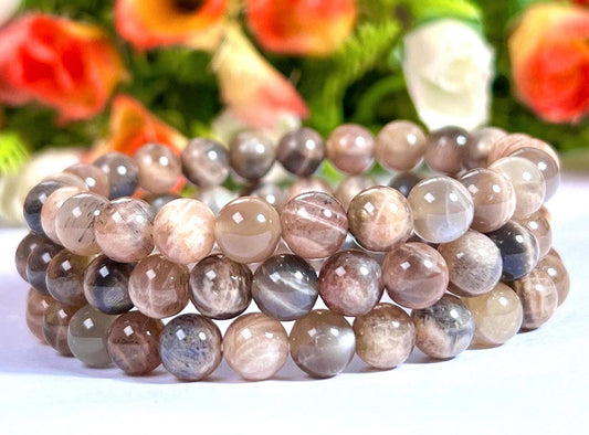 Black Moonstone Stone Bracelet l Stretchable Bracelet l Unisex Bracelet l 8 MM Bracelet AAA+++