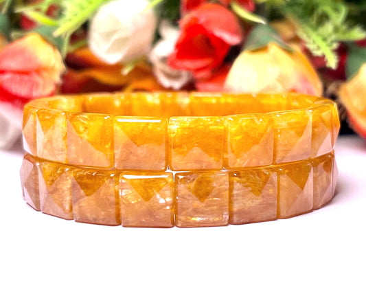 Golden Healer Stone Pyramid Shape 10 MM Bracelet