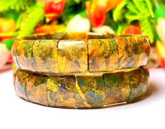 15 MM Nellite Pitersite Stone Bracelet l Stretchable Bracelet AAAAA +++++