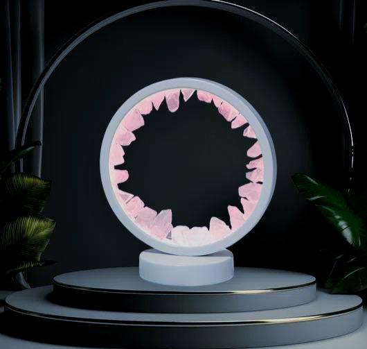 Rose Quartz Crystal USB Night Light – Soothing Lamp for Love, Ambiance, Meditation, Home & Office Décor, Housewarming Gift