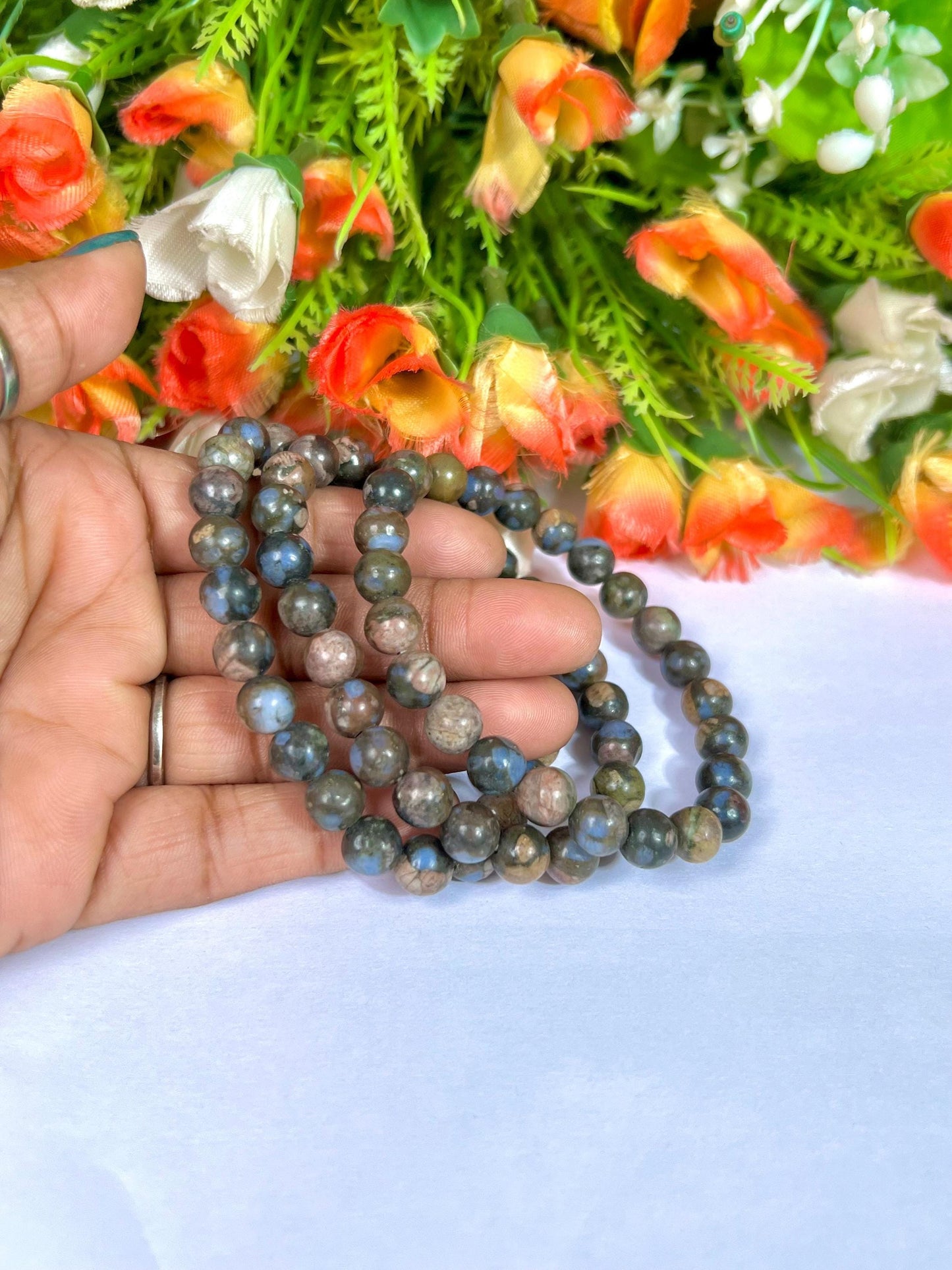 Blue Liberite Stone / Que Sera Stone Bracelet l Stretchable Bracelet l Unisex Bracelet l 8 MM Bracelet