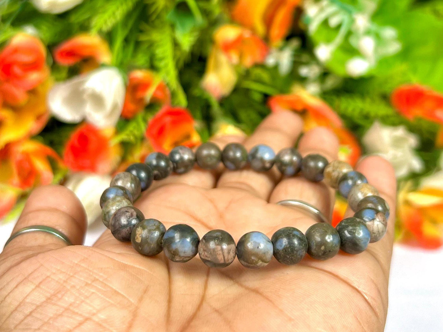 Blue Liberite Stone / Que Sera Stone Bracelet l Stretchable Bracelet l Unisex Bracelet l 8 MM Bracelet