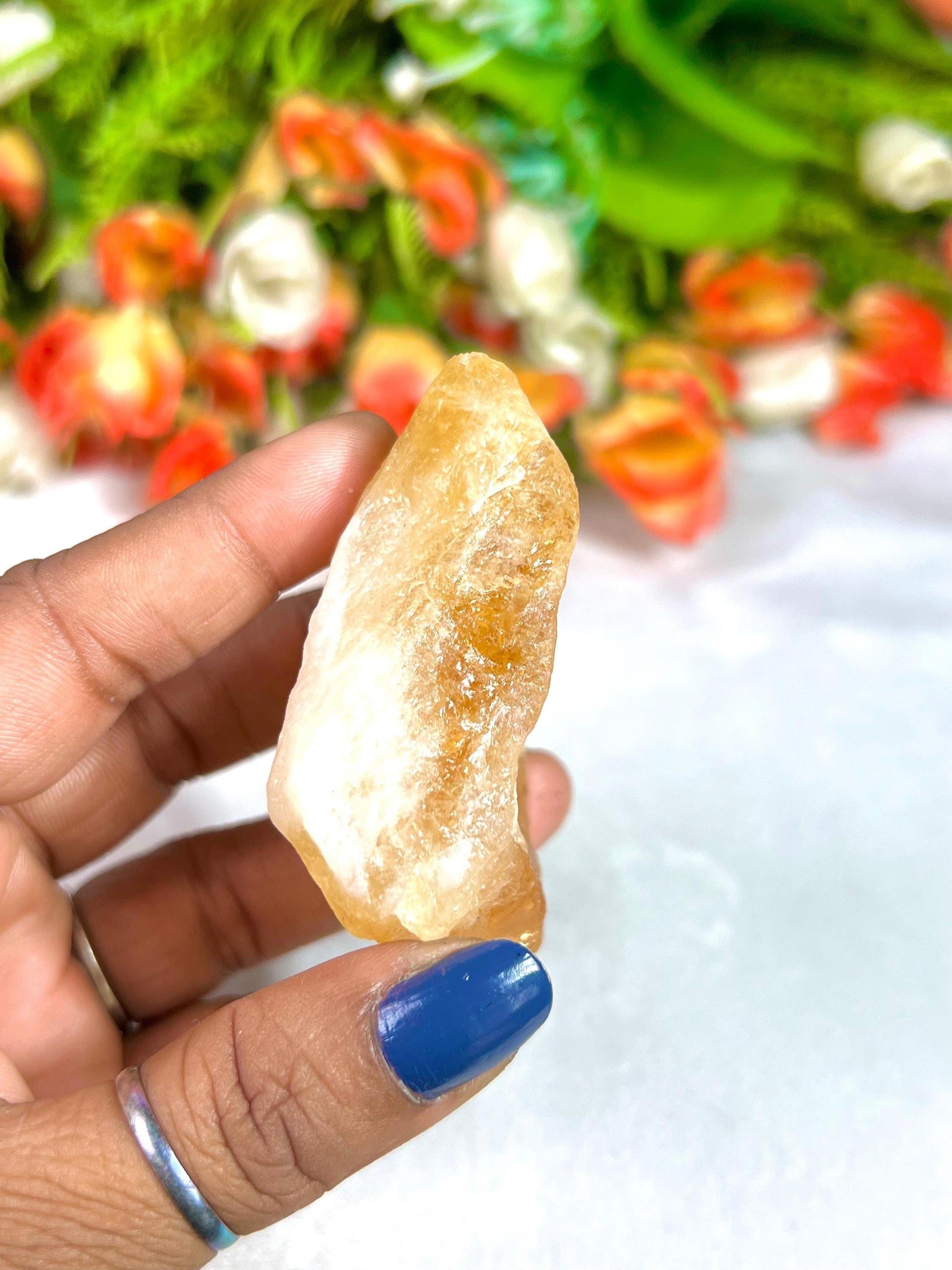 Premium Citrine Stone Natural Rough Stone with Beautiful Rainbow 94 Gram