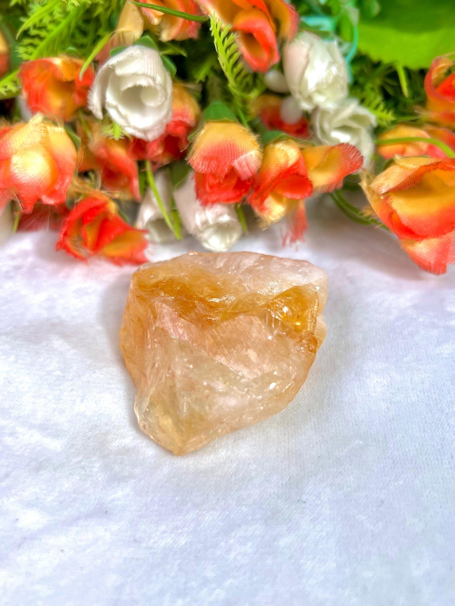 Premium Citrine Stone Natural Rough Stone with Beautiful Rainbow 74 Gram