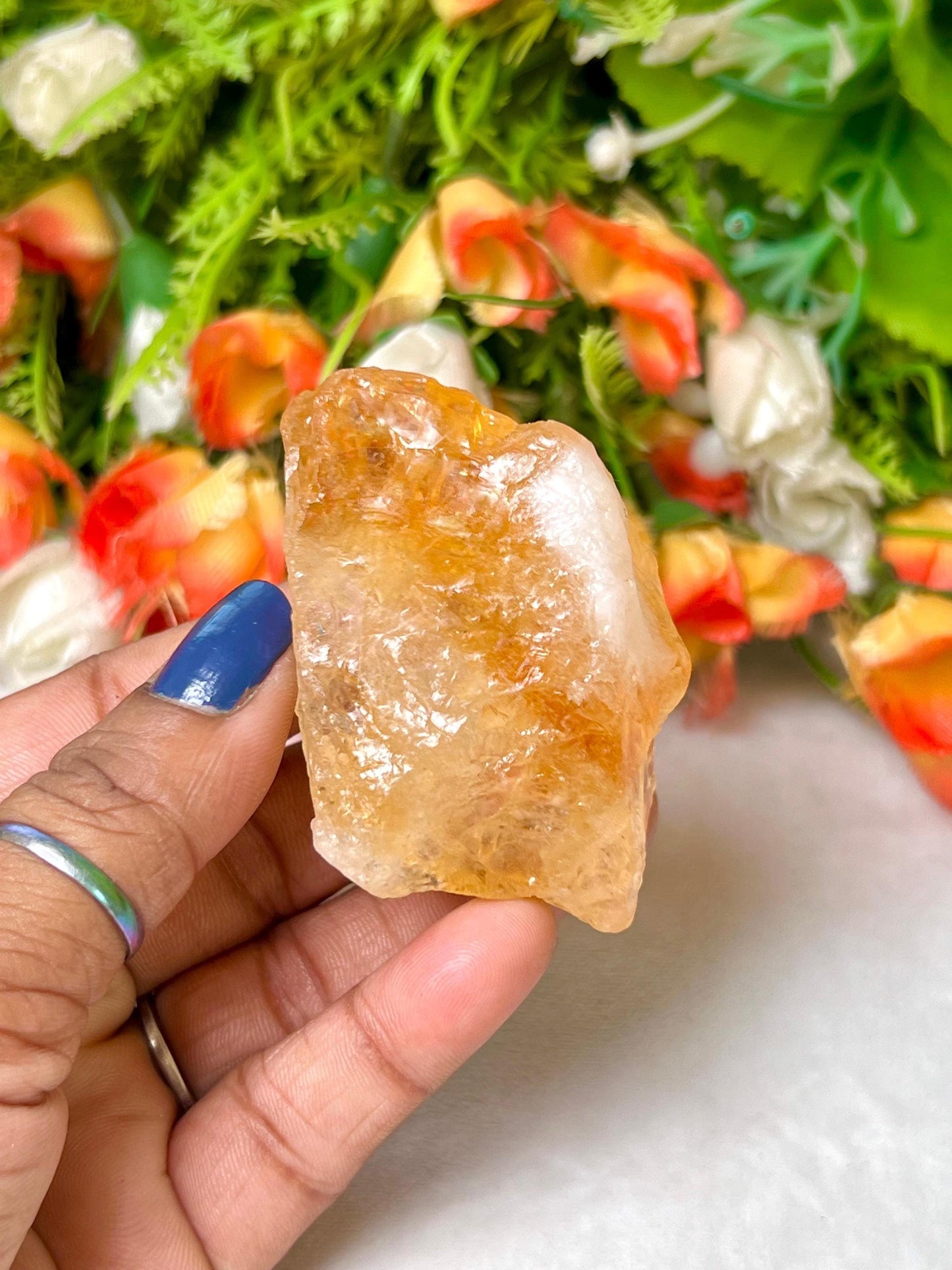Premium Rainbow Citrine Stone Natural Rough Stone with Beautiful Rainbow 85 Gram
