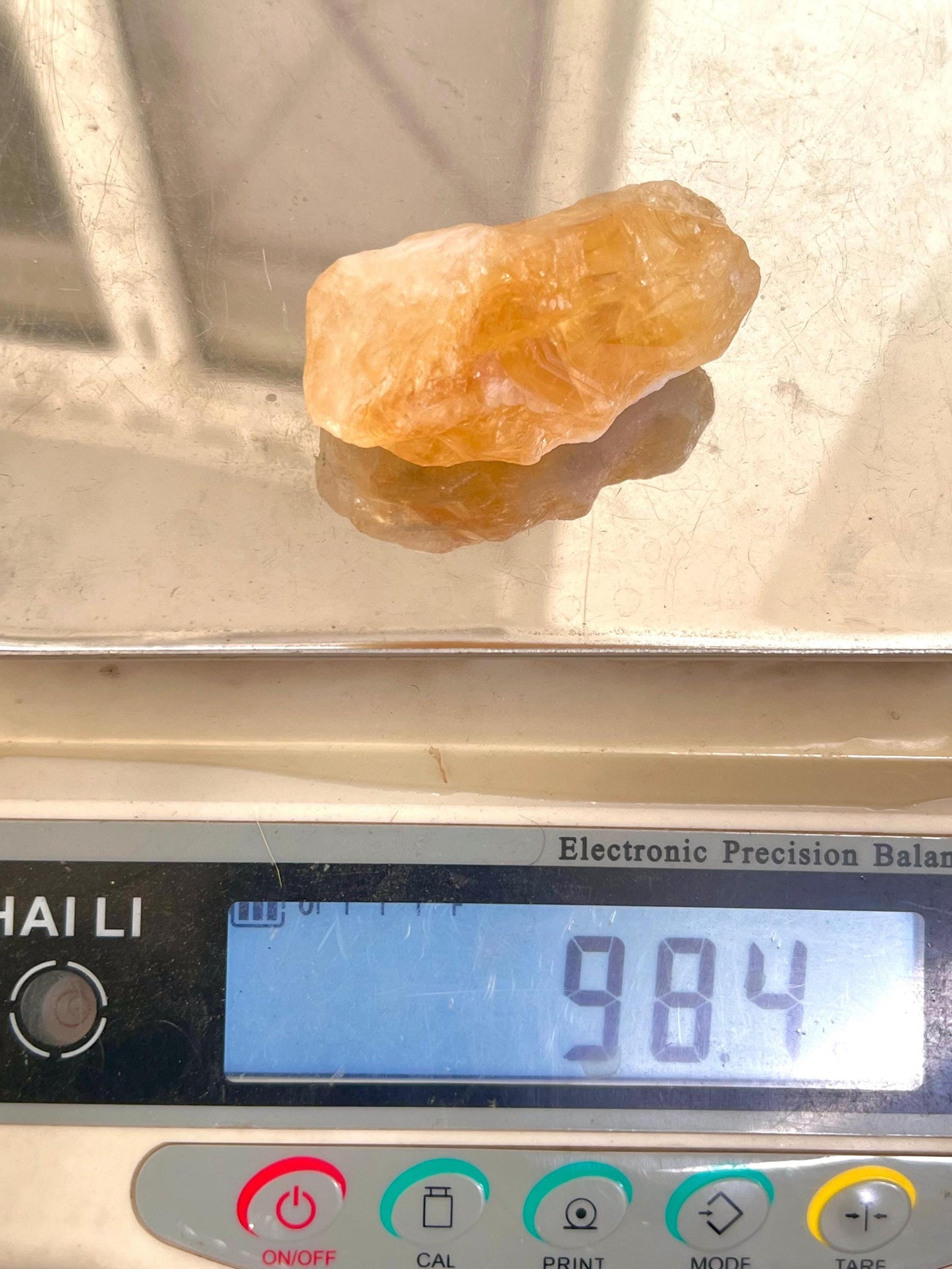 Premium Citrine Stone Natural Rough Stone with Beautiful Rainbow 98 Gram