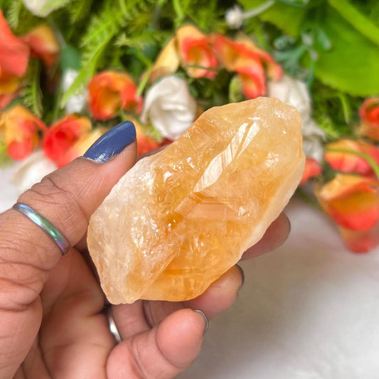 Premium Citrine Stone Natural Rough Stone with Beautiful Rainbow 98 Gram
