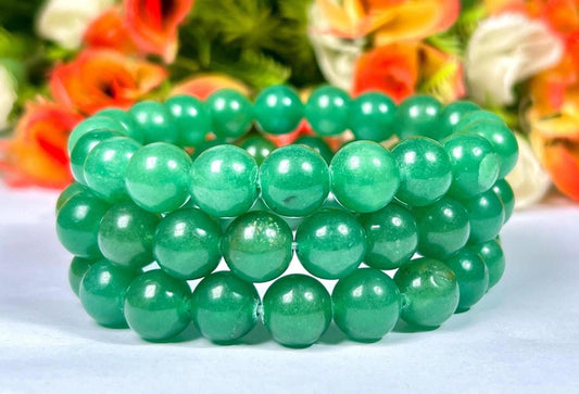 10 MM Green Jade Stone Bracelet l Stretchable Bracelet l Unisex Bracelet