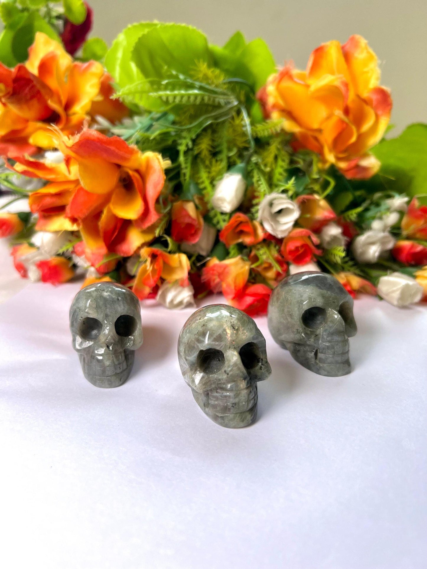 Labradorite Crystal Stone Skull 2 Inch Feng Shui Vastu , Home & Office Décor, Housewarming Gift