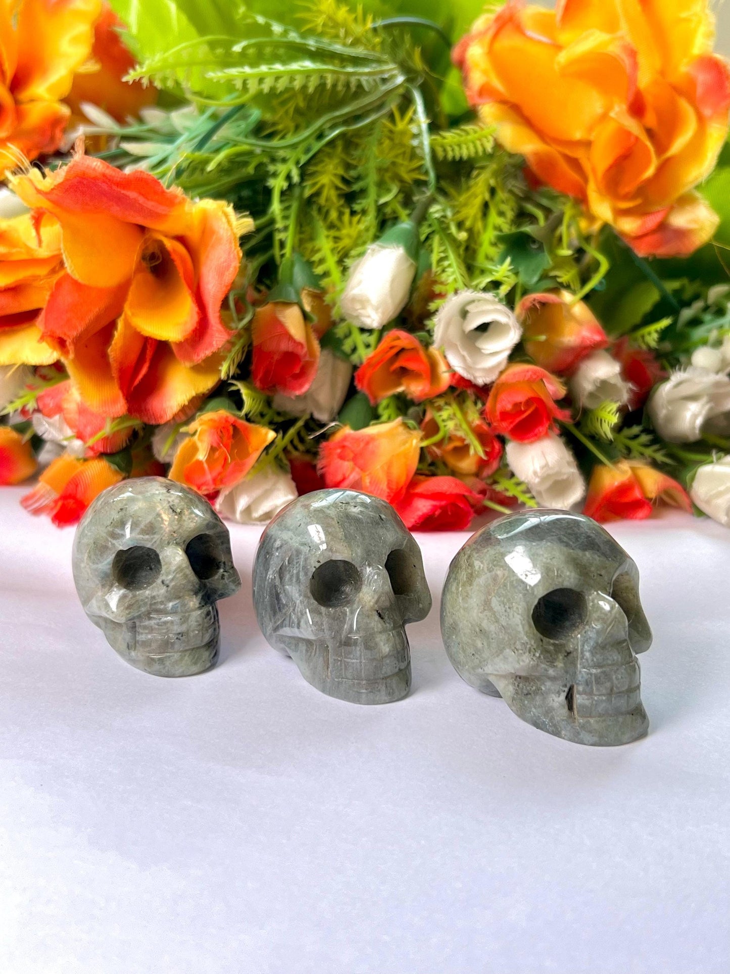 Labradorite Crystal Stone Skull 2 Inch Feng Shui Vastu , Home & Office Décor, Housewarming Gift