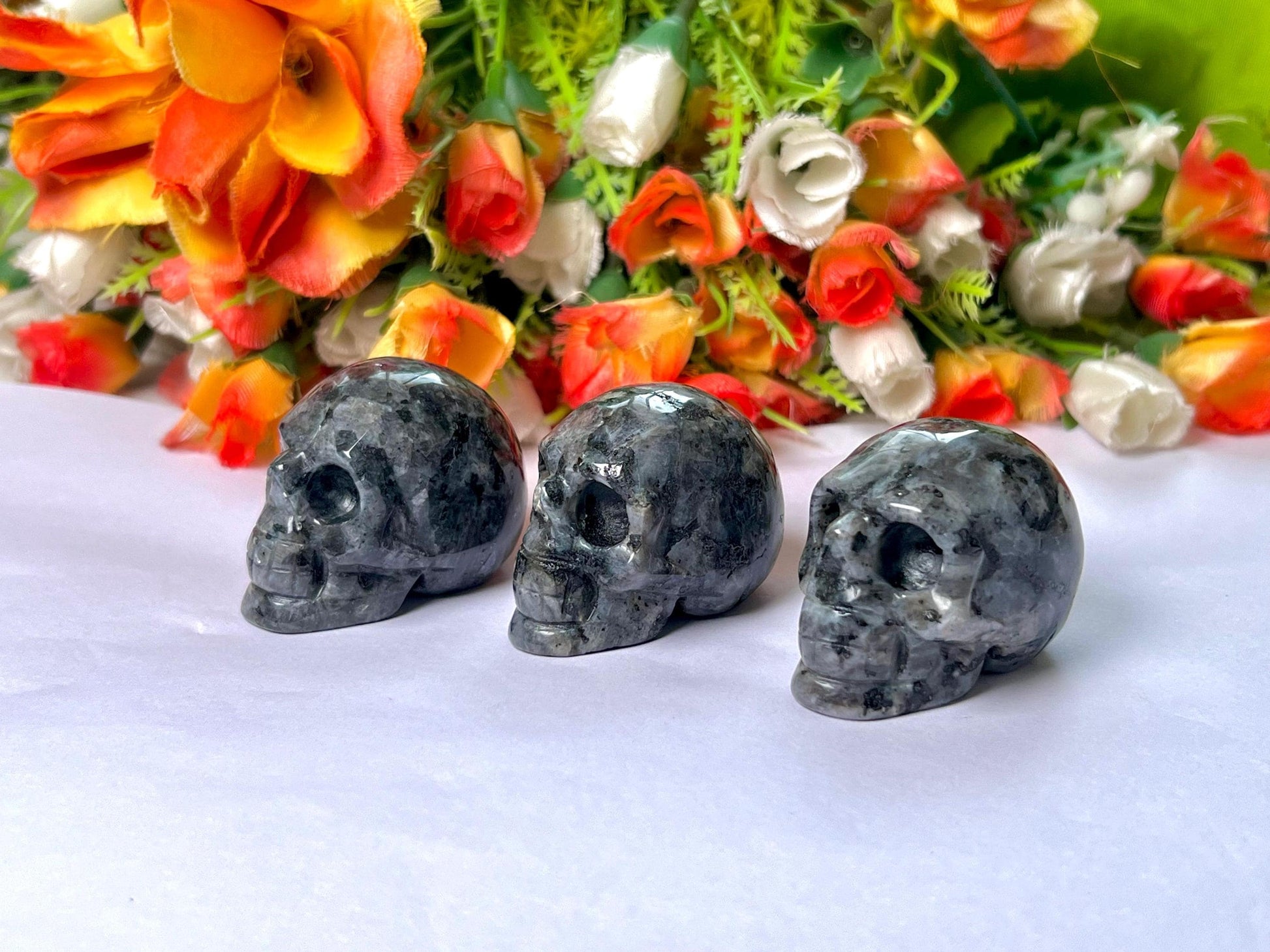 Larvikite Crystal Stone Skull 2 Inch Feng Shui Vastu , Home & Office Décor, Housewarming Gift
