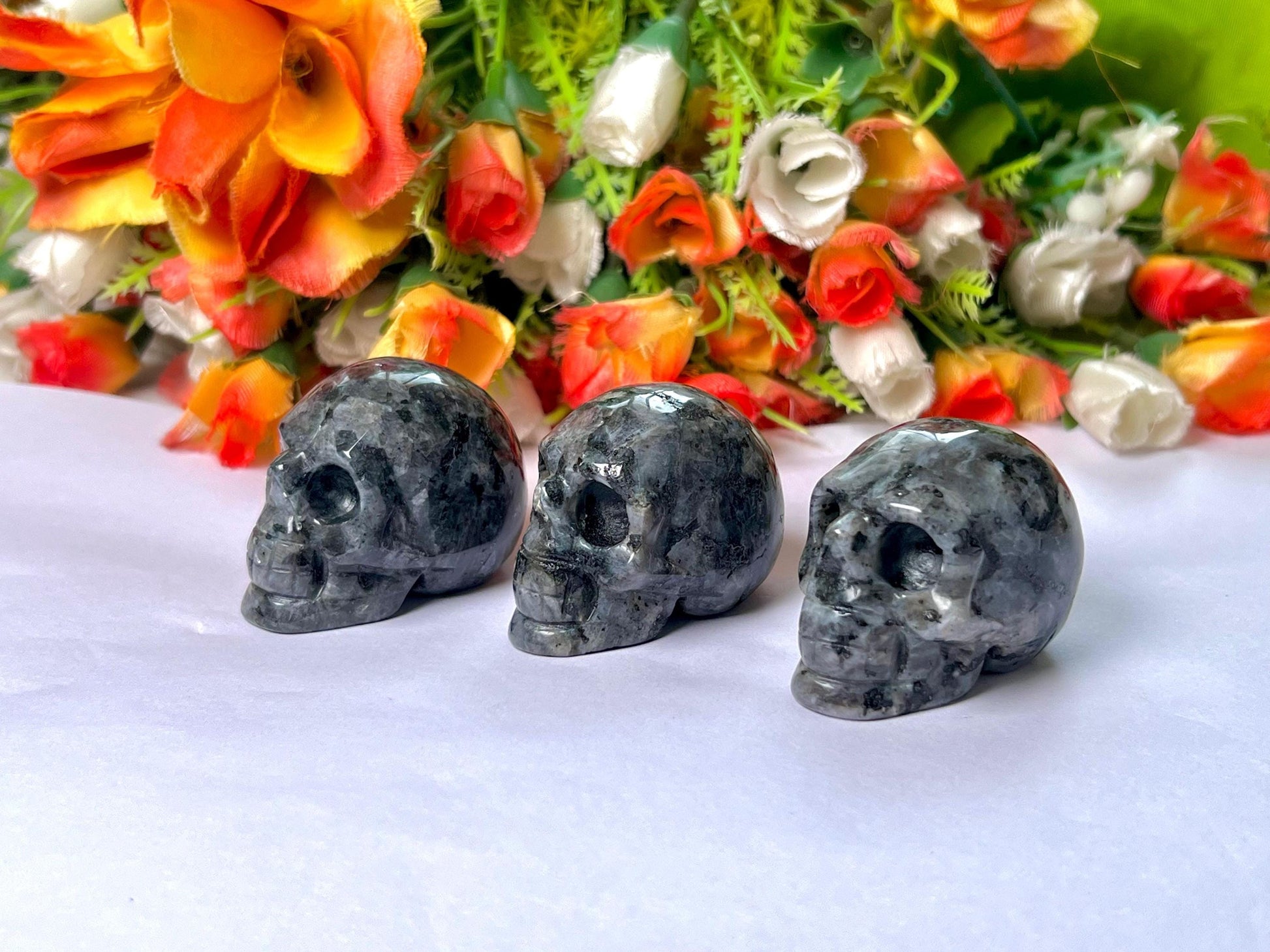 Larvikite Crystal Stone Skull 2 Inch Feng Shui Vastu , Home & Office Décor, Housewarming Gift
