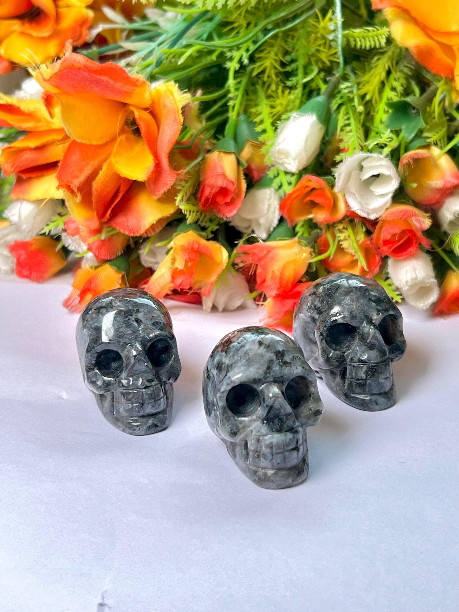 Larvikite Crystal Stone Skull 2 Inch Feng Shui Vastu , Home & Office Décor, Housewarming Gift