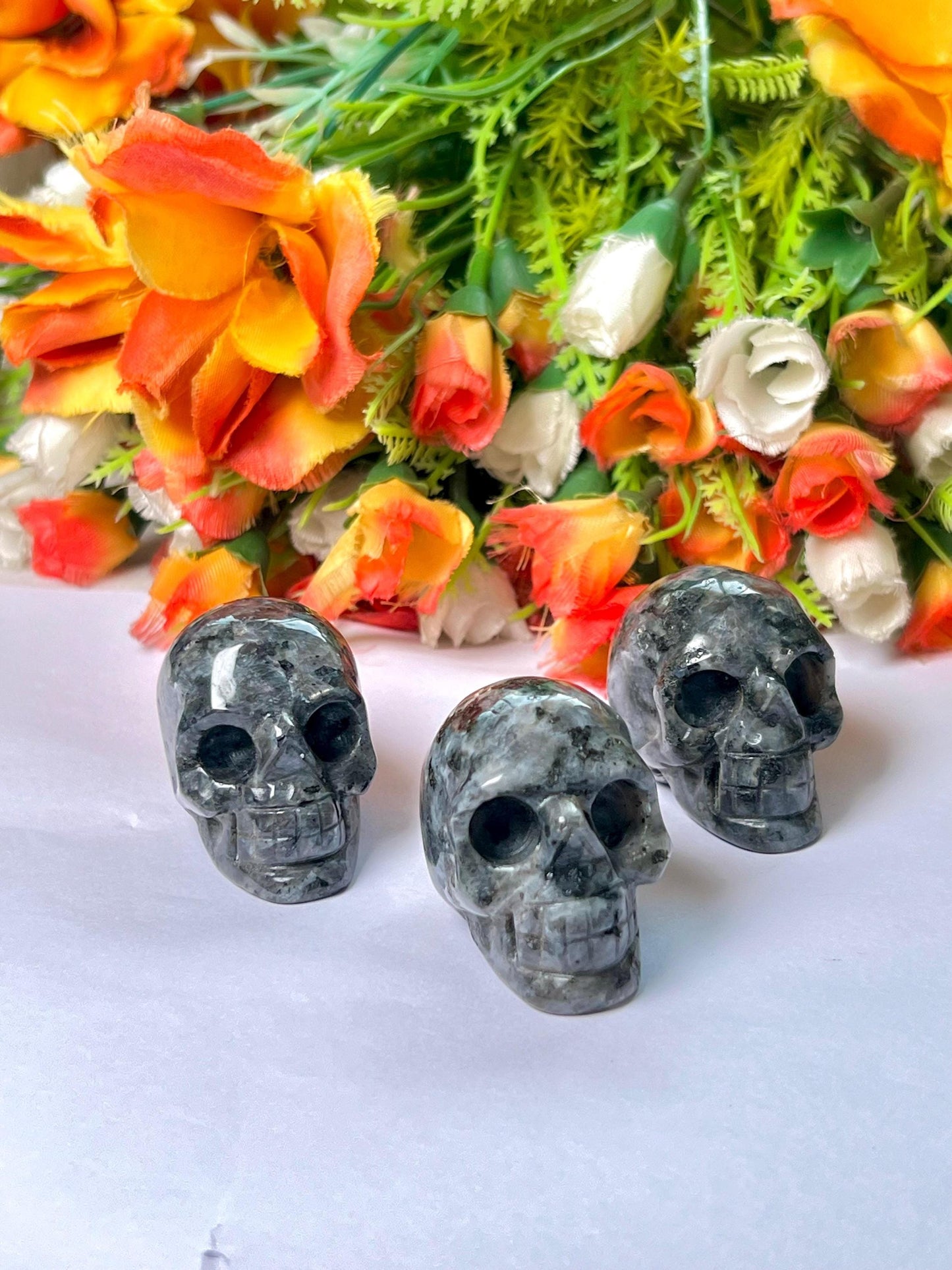 Larvikite Crystal Stone Skull 2 Inch Feng Shui Vastu , Home & Office Décor, Housewarming Gift
