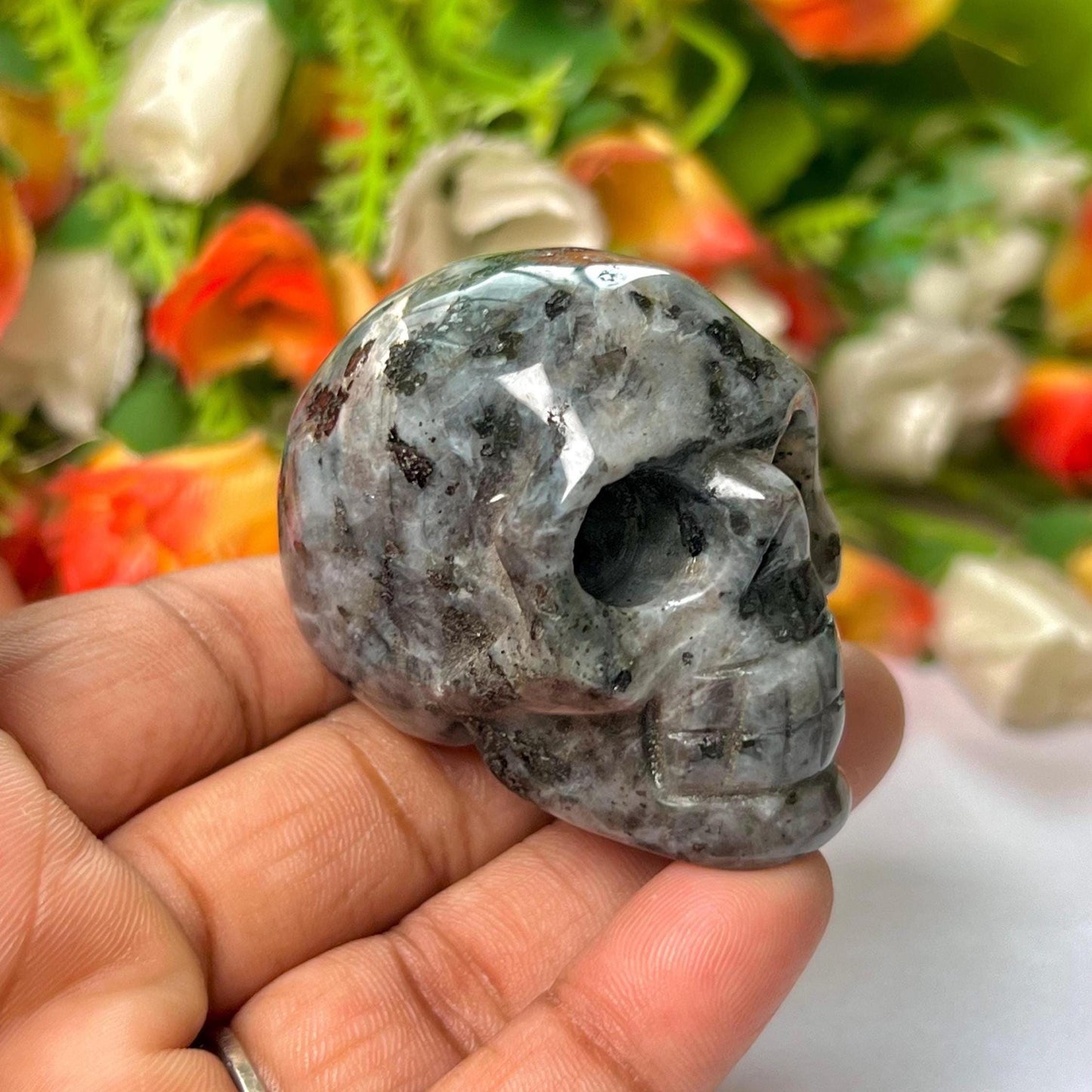 Larvikite Crystal Stone Skull 2 Inch Feng Shui Vastu , Home & Office Décor, Housewarming Gift