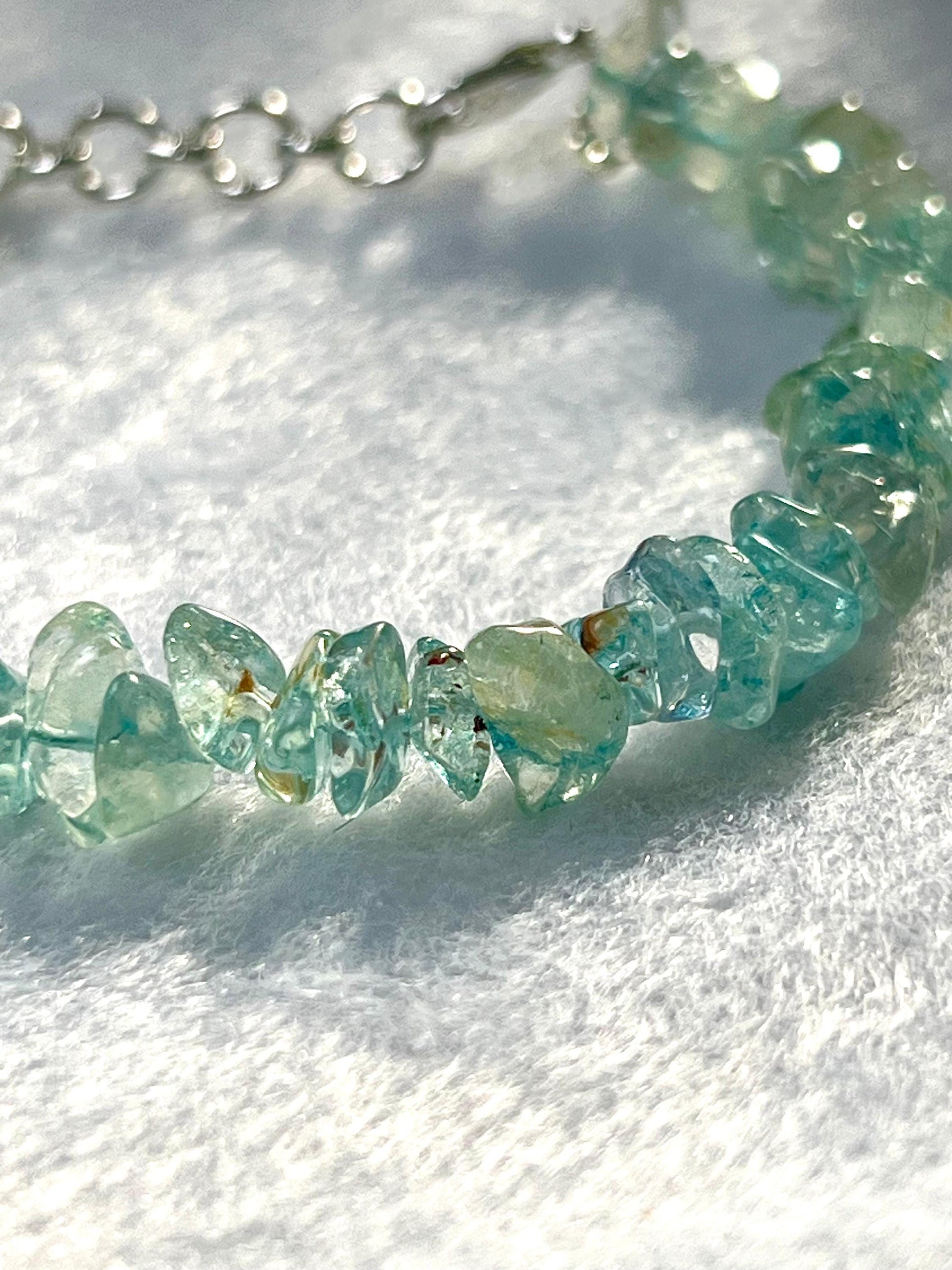 Blue Neon Apatite Stone Bracelet l Adjustable Bracelet l Unisex Bracelet